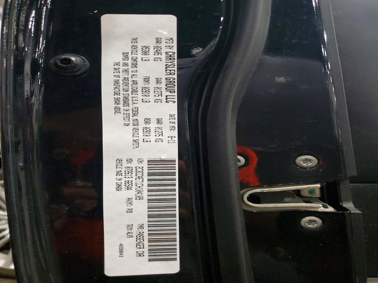 2012 Chrysler 300c Black vin: 2C3CCAET1CH104109