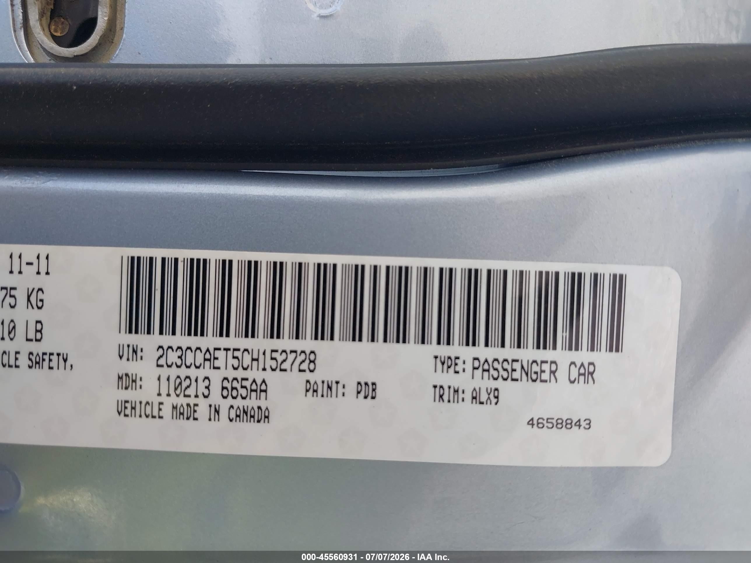 2012 Chrysler 300c   Light Blue vin: 2C3CCAET5CH152728