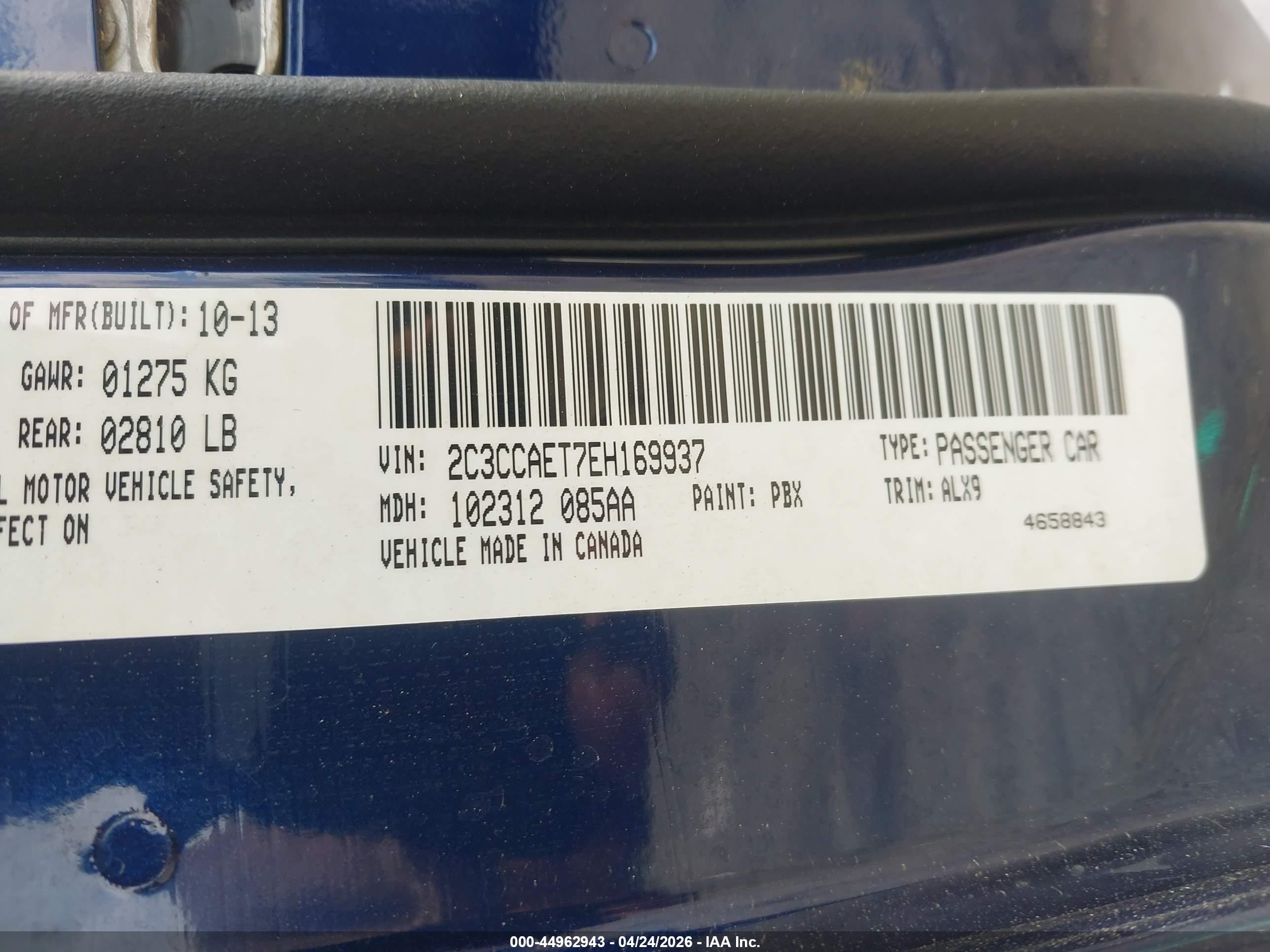 2014 Chrysler 300c   Dark Blue vin: 2C3CCAET7EH169937