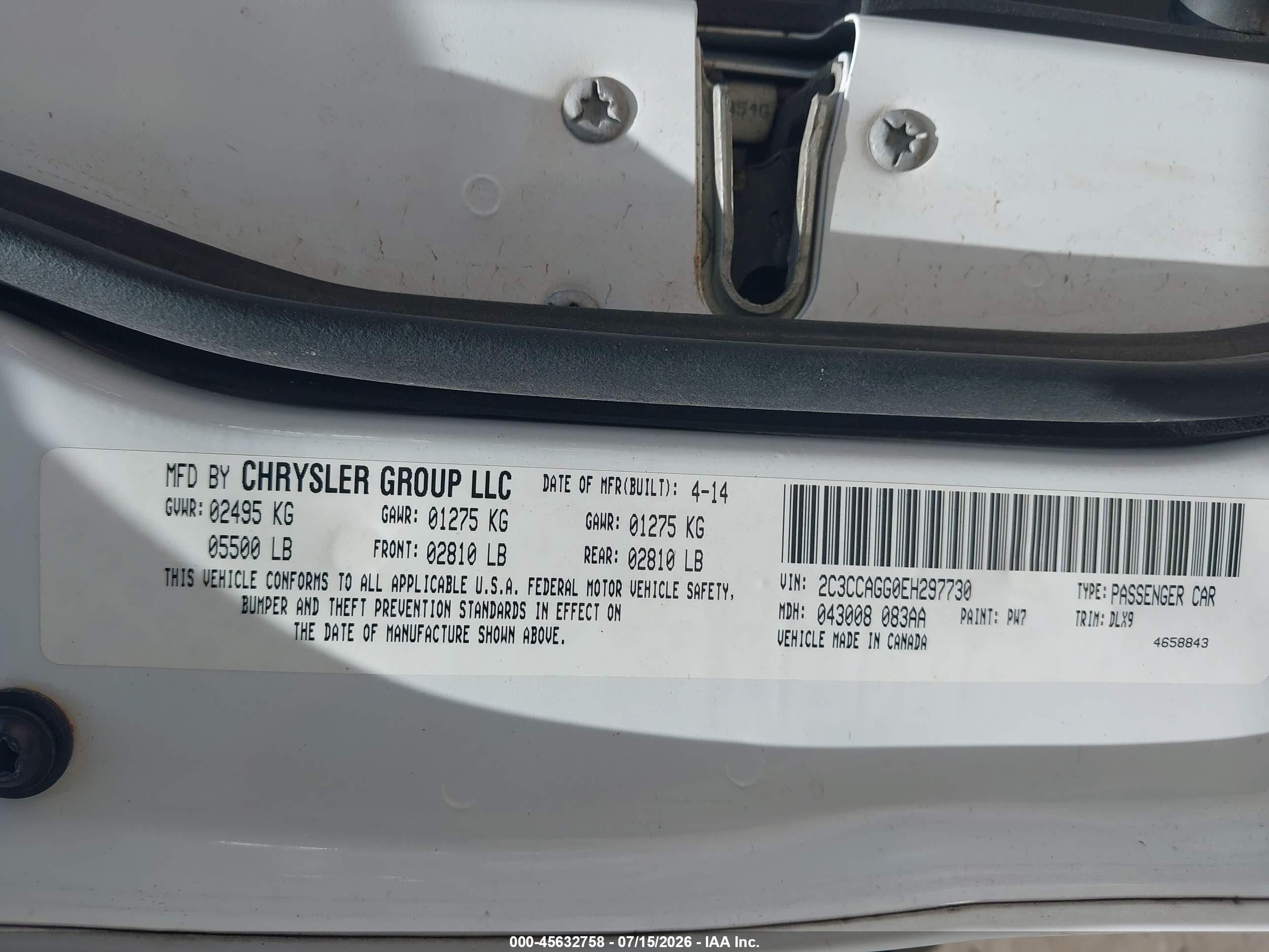 2014 Chrysler 300 300s Белый vin: 2C3CCAGG0EH297730