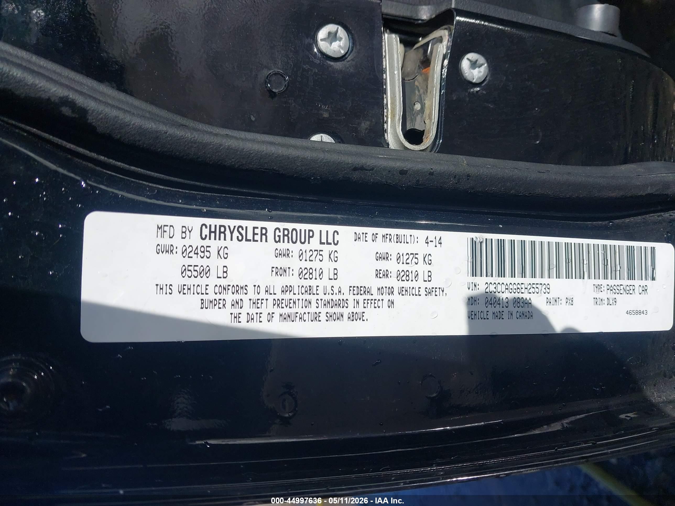 2014 Chrysler 300 300s Black vin: 2C3CCAGG6EH255739