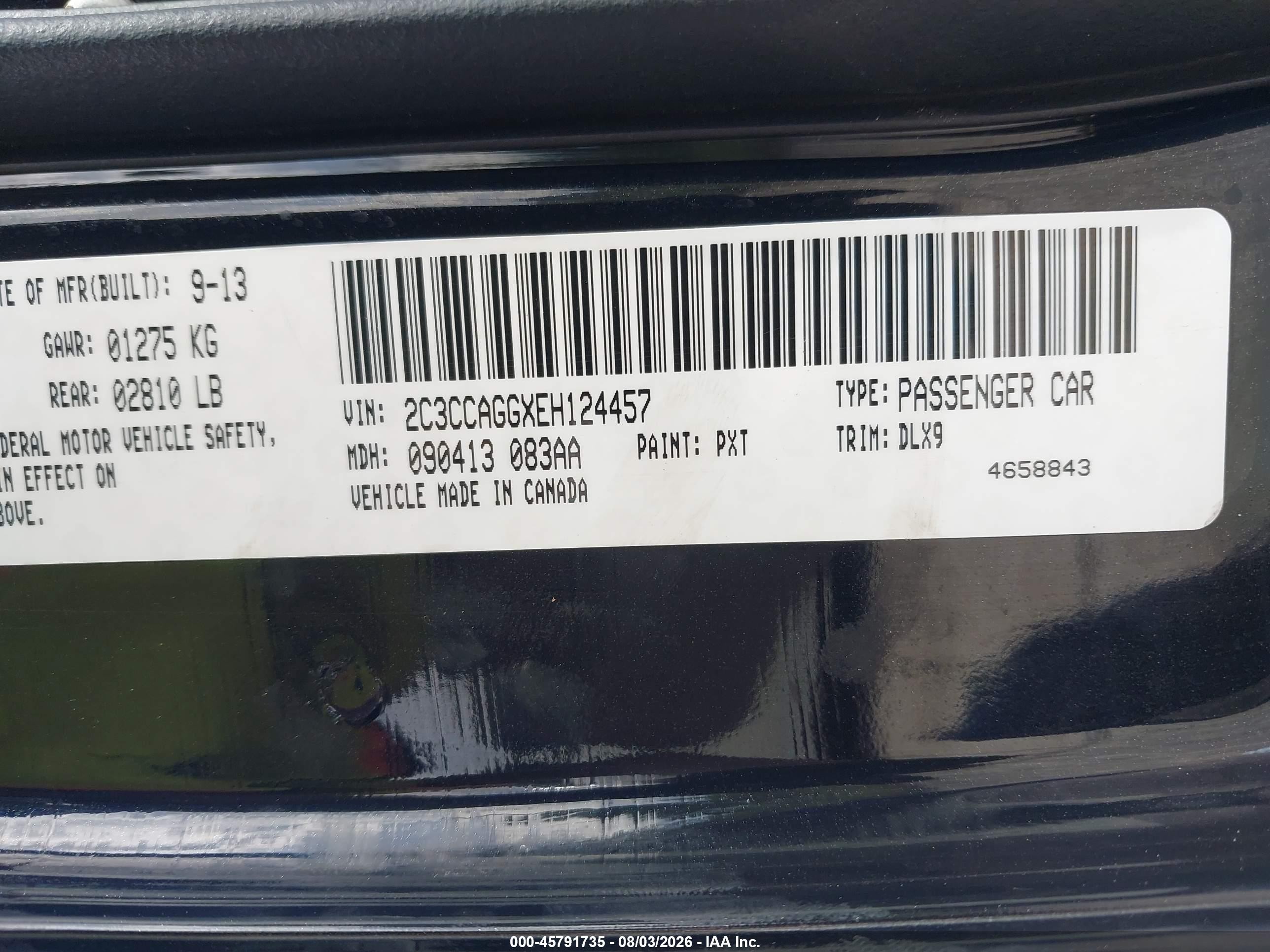 2014 Chrysler 300 300s Black vin: 2C3CCAGGXEH124457