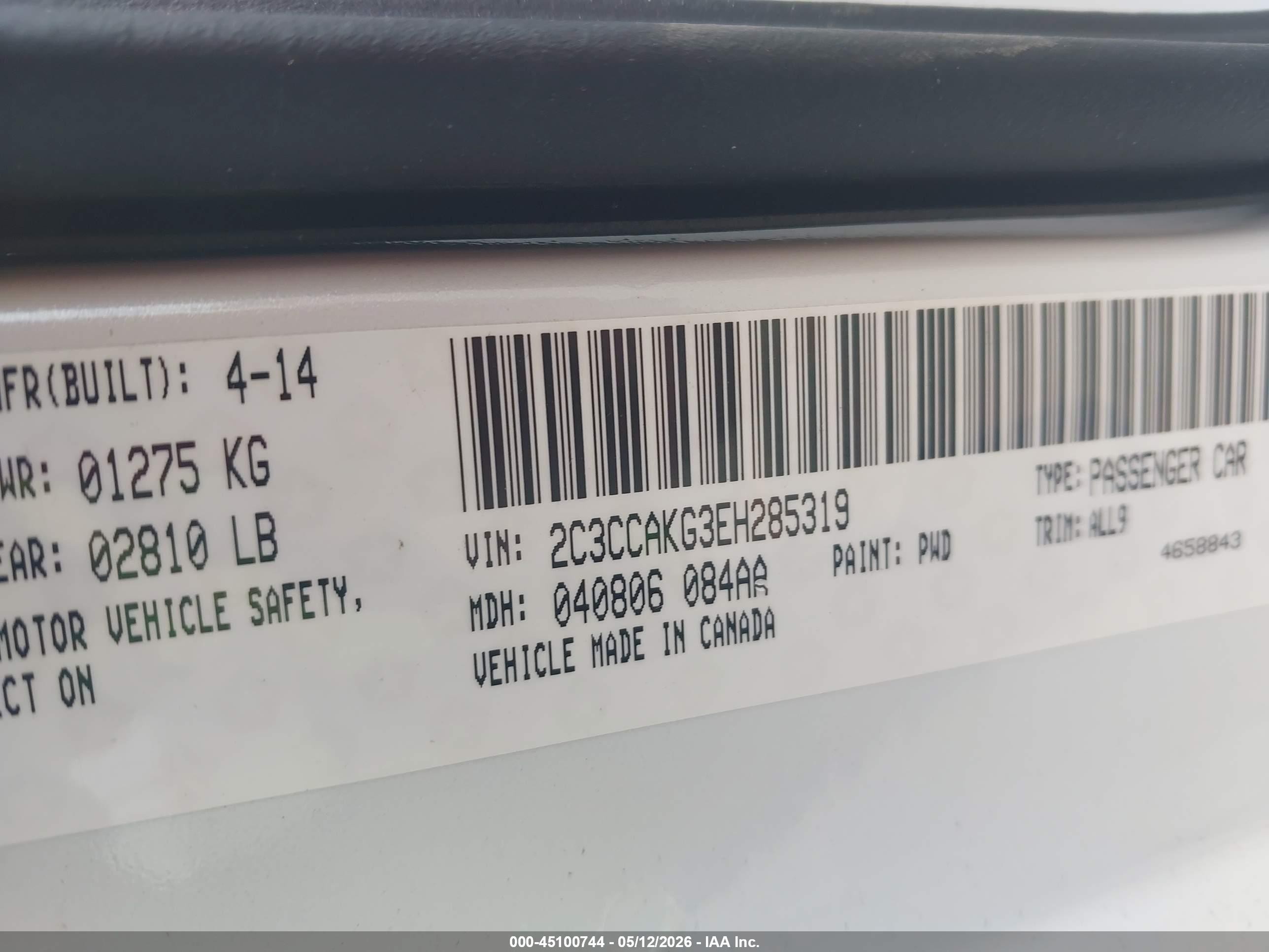 2014 Chrysler 300c Awd White vin: 2C3CCAKG3EH285319