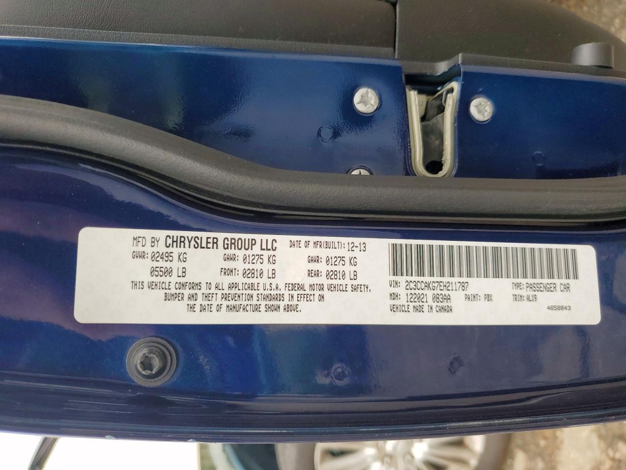 2014 Chrysler 300c Blue vin: 2C3CCAKG7EH211787