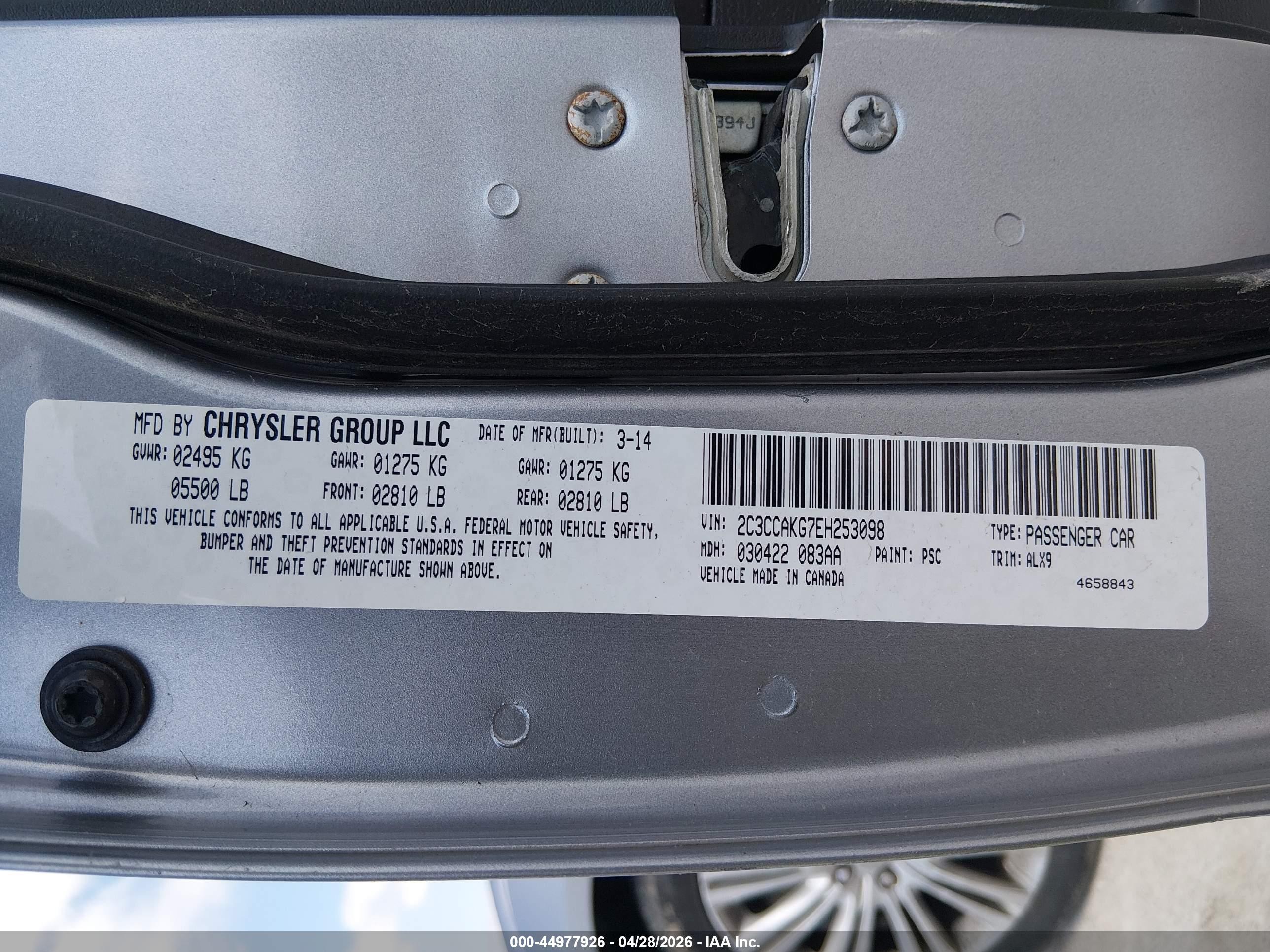 2014 Chrysler 300c Awd Silver vin: 2C3CCAKG7EH253098