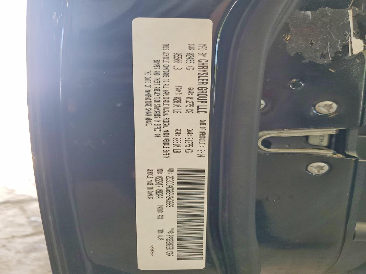 2014 Chrysler 300c Black vin: 2C3CCAKG8EH243969