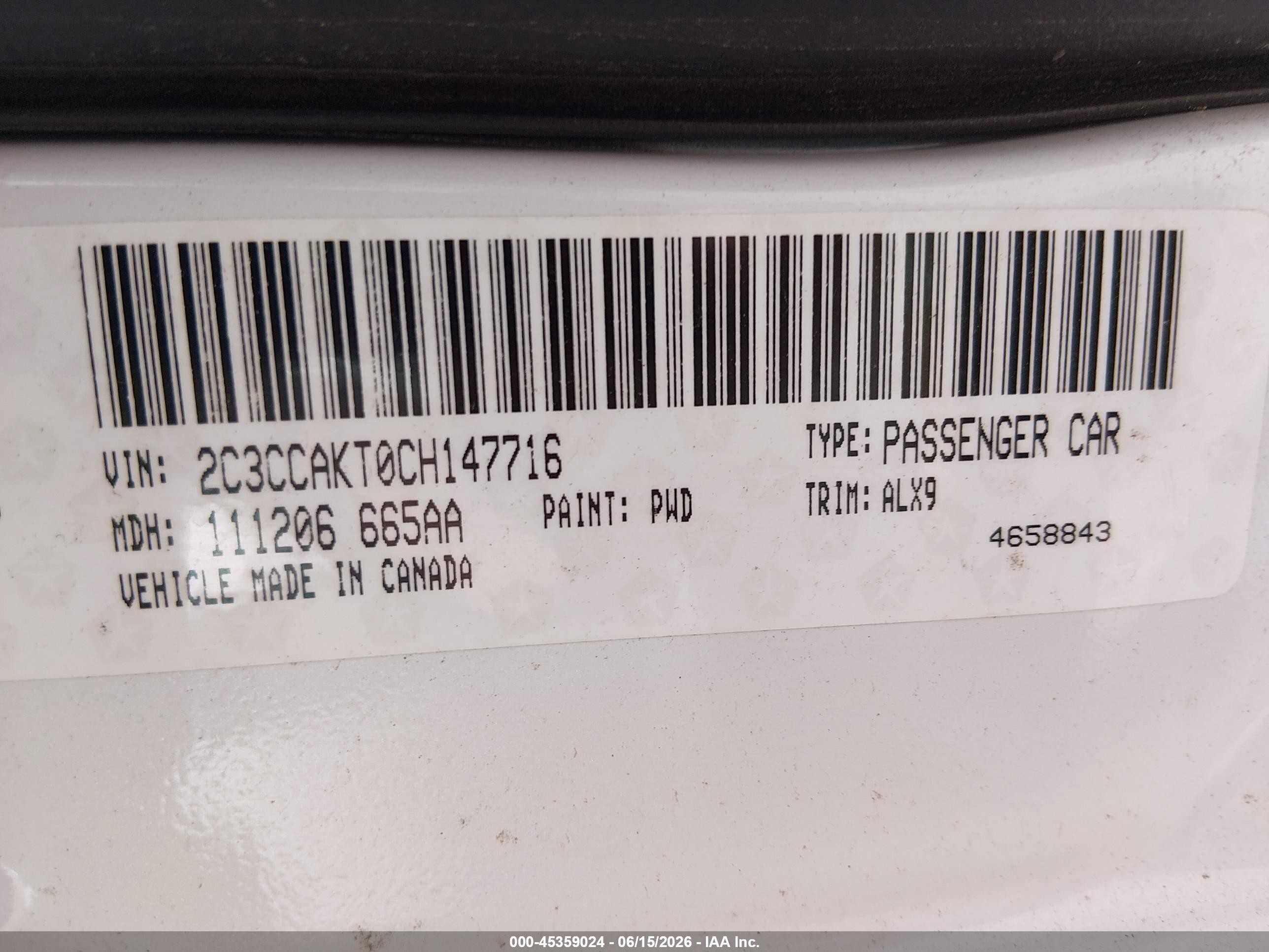 2012 Chrysler 300c Awd White vin: 2C3CCAKT0CH147716