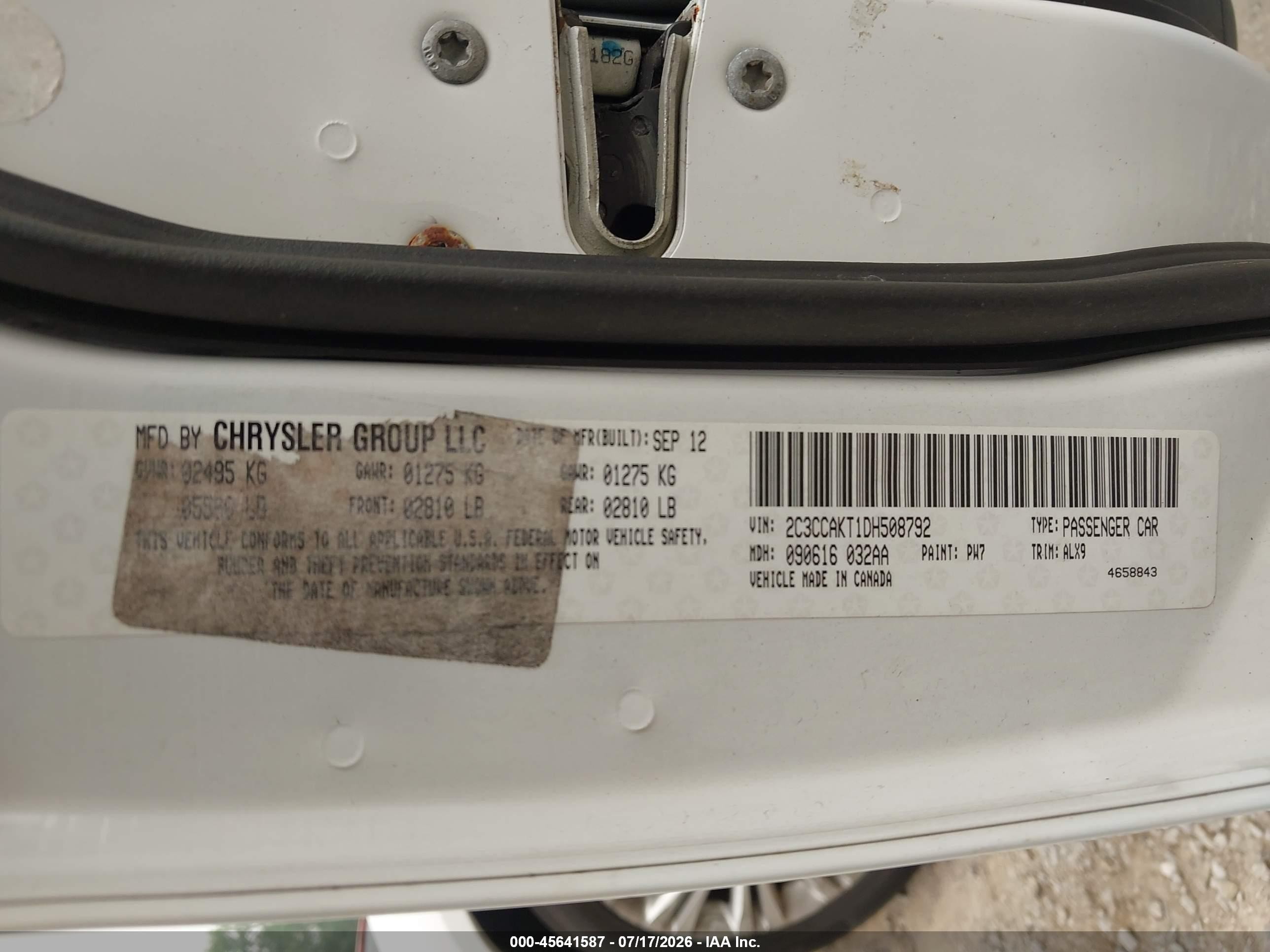 2013 Chrysler 300c Awd White vin: 2C3CCAKT1DH508792
