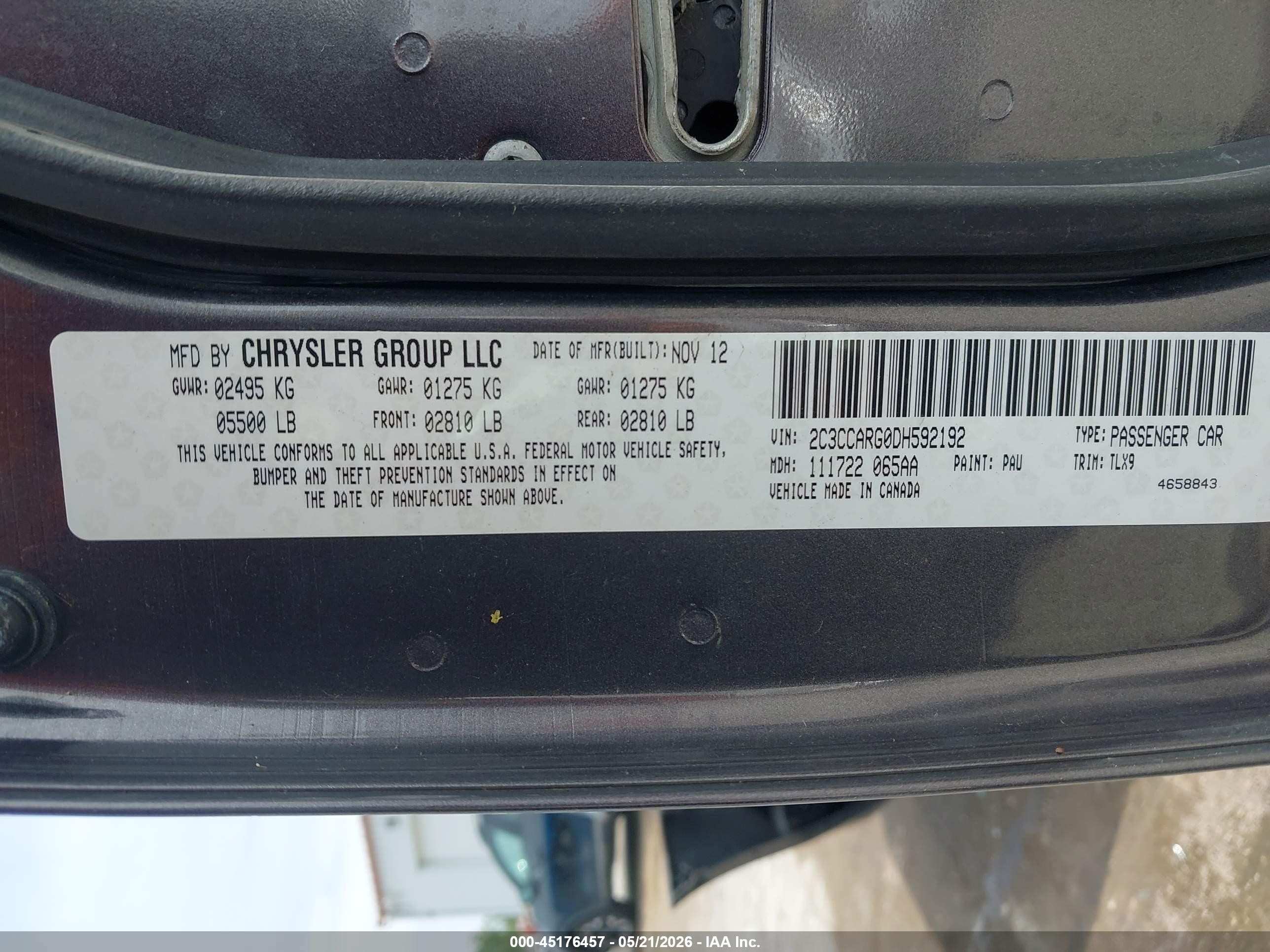 2013 Chrysler 300 Motown Black vin: 2C3CCARG0DH592192