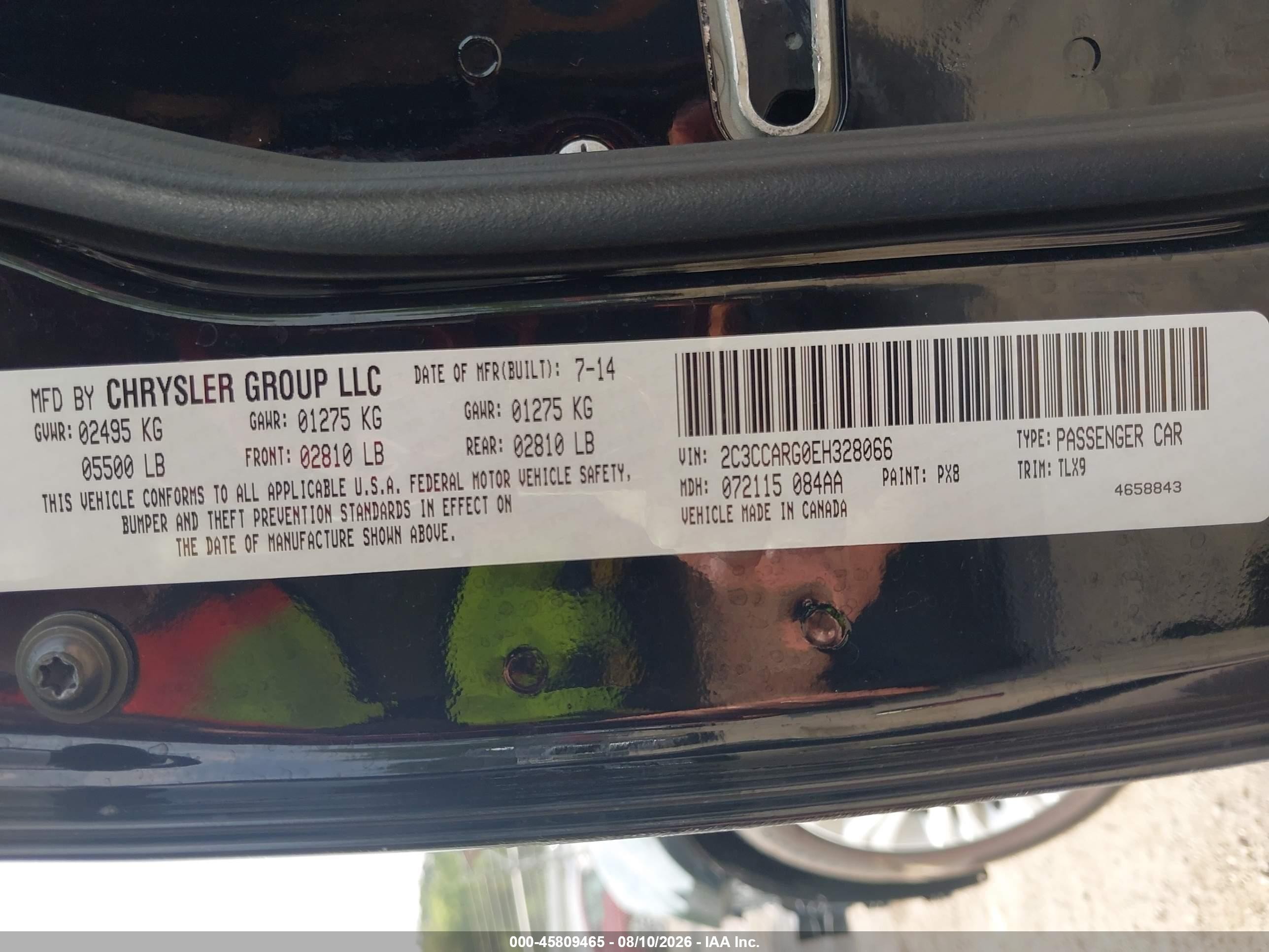 2014 Chrysler 300   Black vin: 2C3CCARG0EH328066
