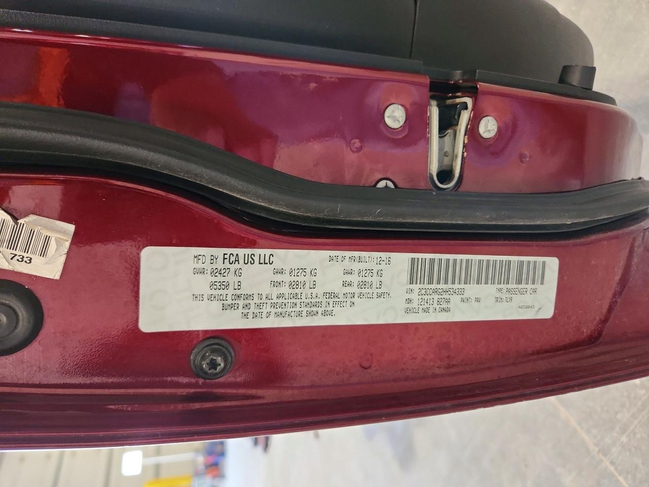 2017 Chrysler 300 Limited Burgundy vin: 2C3CCARG2HH534333