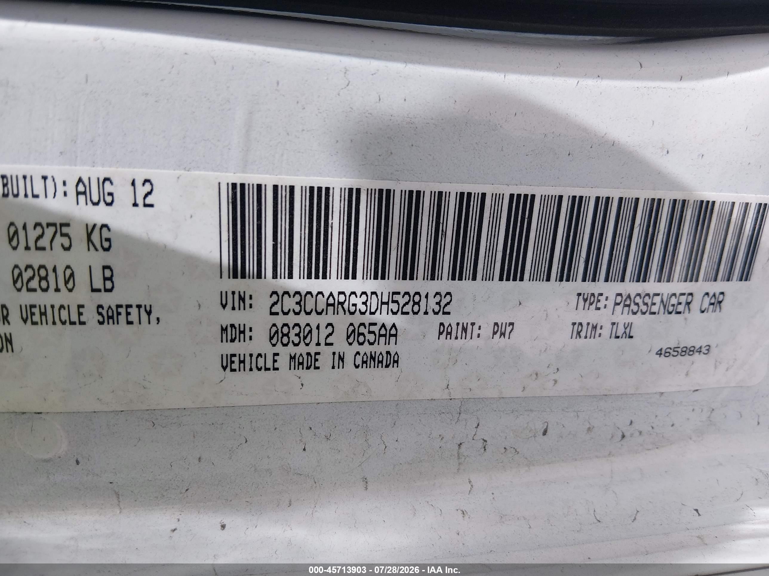 2013 Chrysler 300 Motown White vin: 2C3CCARG3DH528132