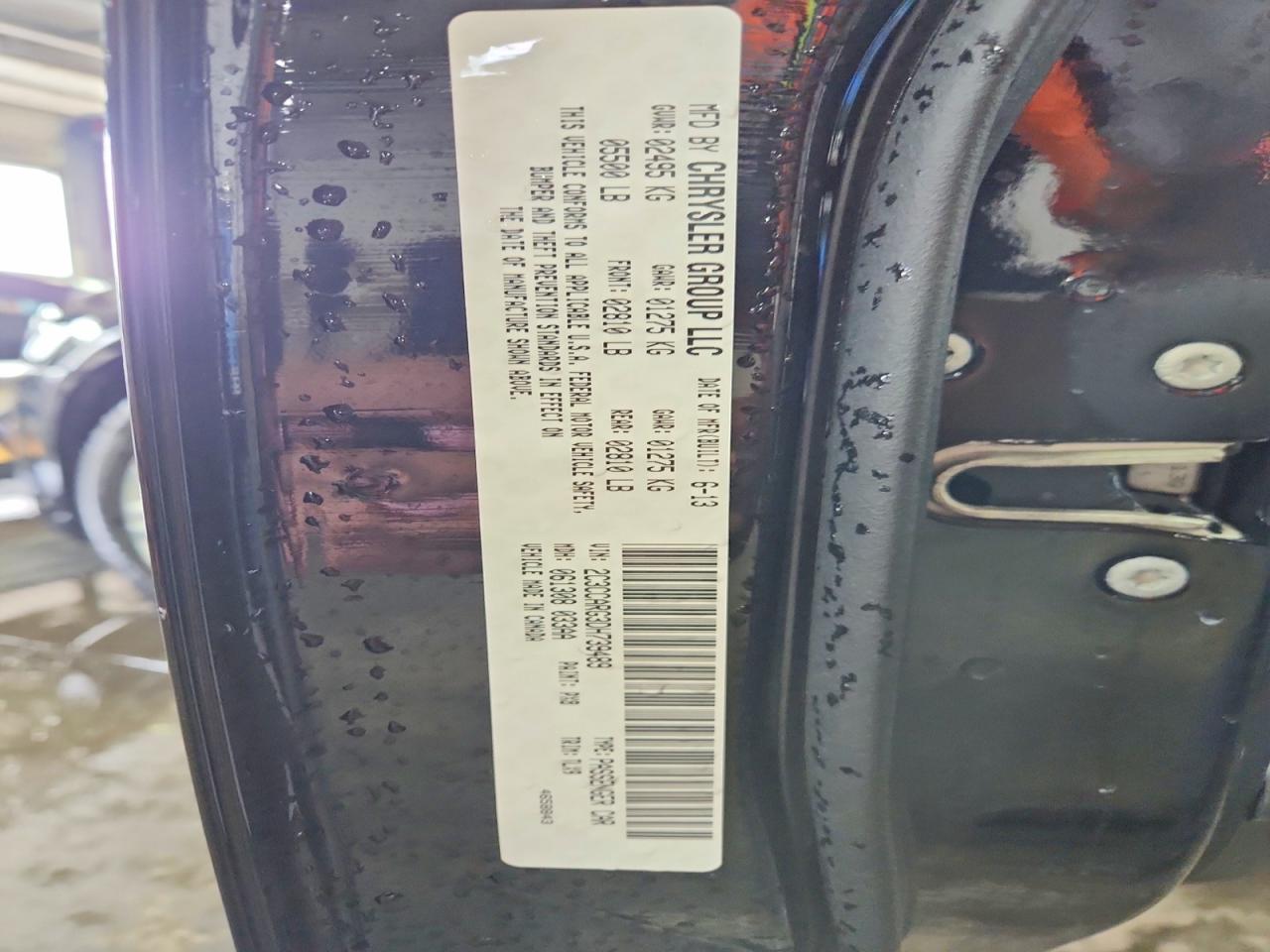 2013 Chrysler 300 Black vin: 2C3CCARG3DH739489