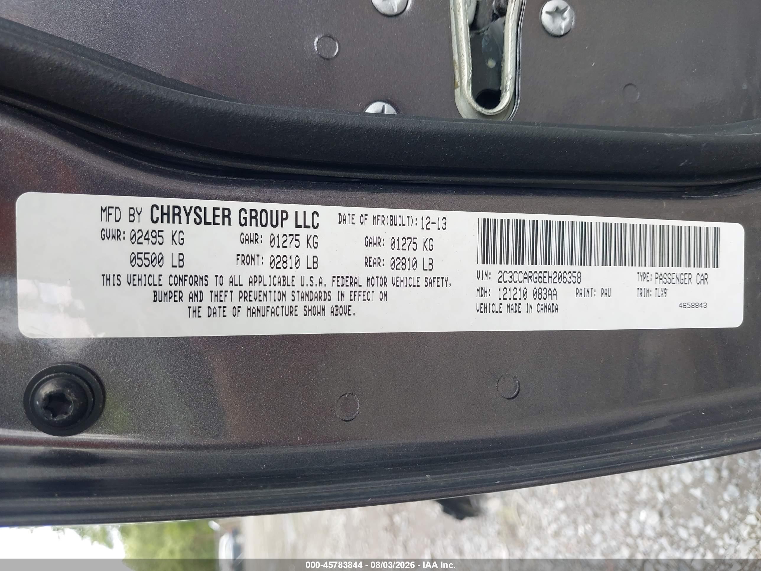 2014 Chrysler 300   Pewter vin: 2C3CCARG6EH206358
