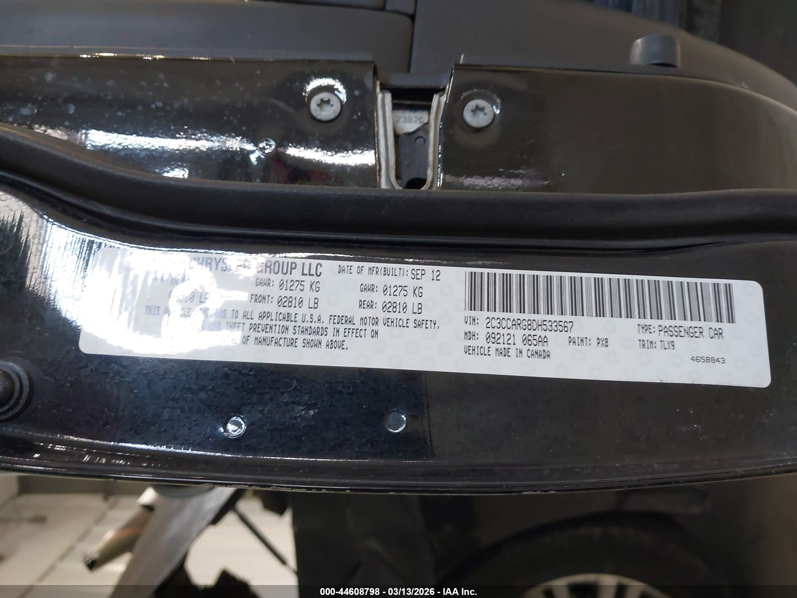 2013 Chrysler 300 Motown Black vin: 2C3CCARG8DH533567
