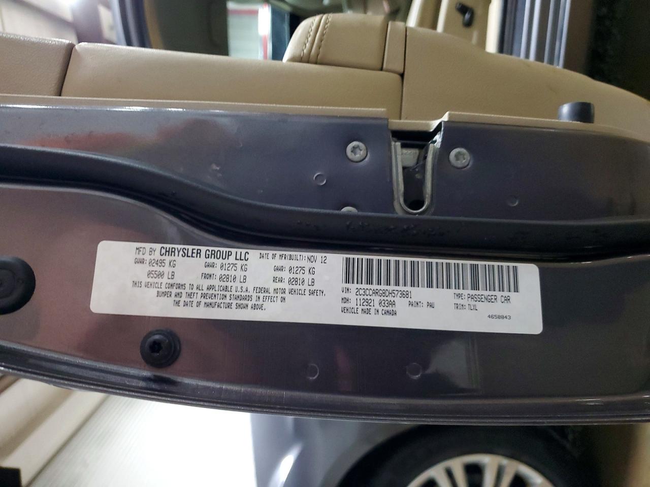2013 Chrysler 300 Gray vin: 2C3CCARG8DH573681