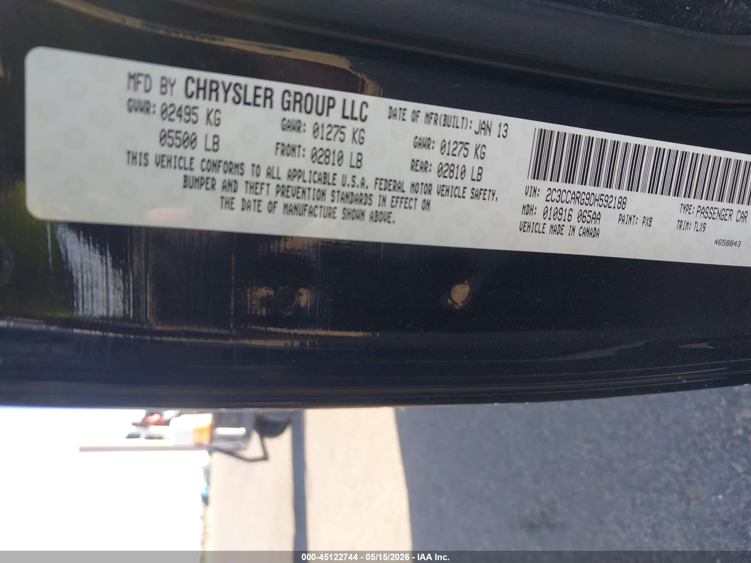 2013 Chrysler 300 Motown Black vin: 2C3CCARG9DH592188
