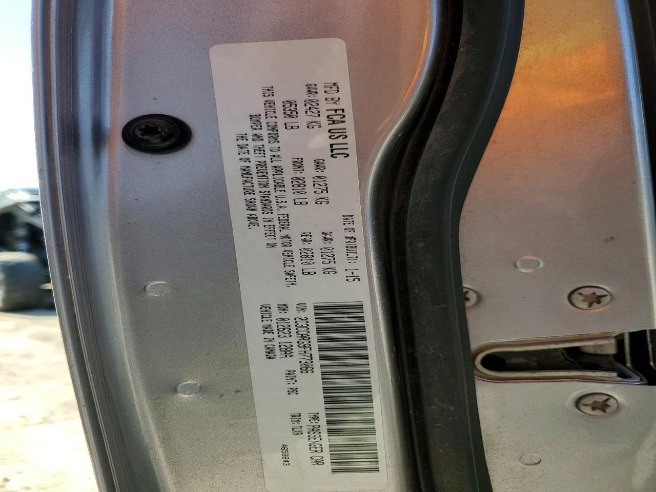 2015 Chrysler 300 Limited Серебряный vin: 2C3CCARG9FH773066