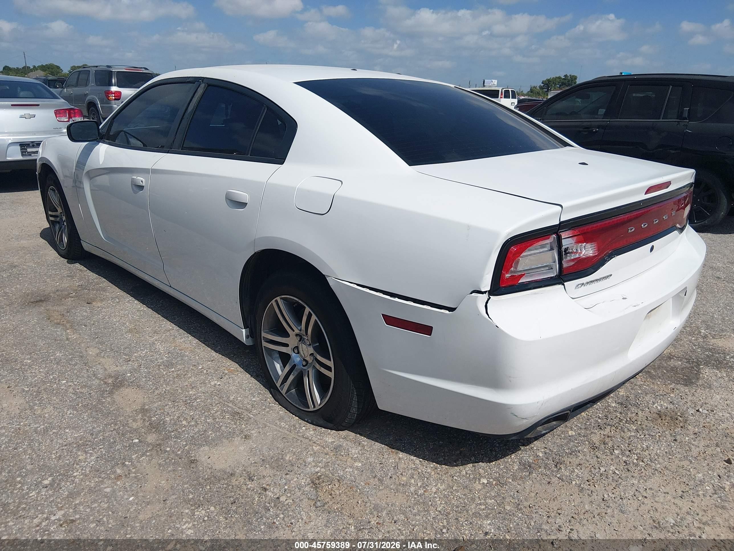 2013 Dodge Charger Police White vin: 2C3CDXAG0DH522090