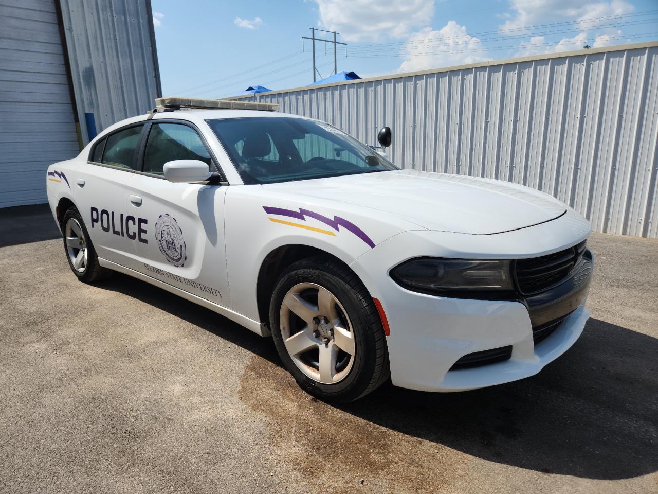 2019 Dodge Charger Police White vin: 2C3CDXAG7KH544570 Damage: Roof, Aftermarket, Acceptable