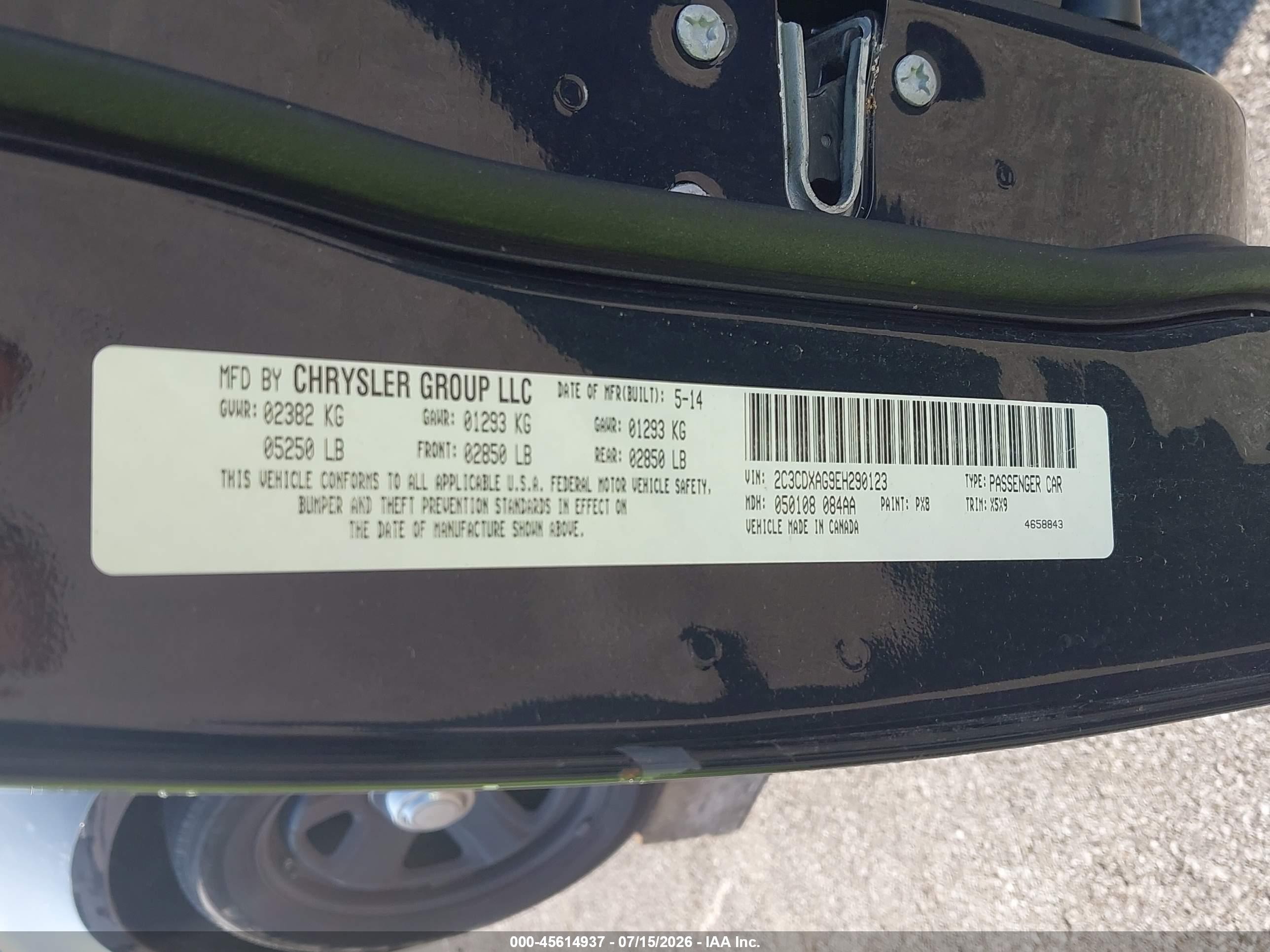 2014 Dodge Charger Police Black vin: 2C3CDXAG9EH290123