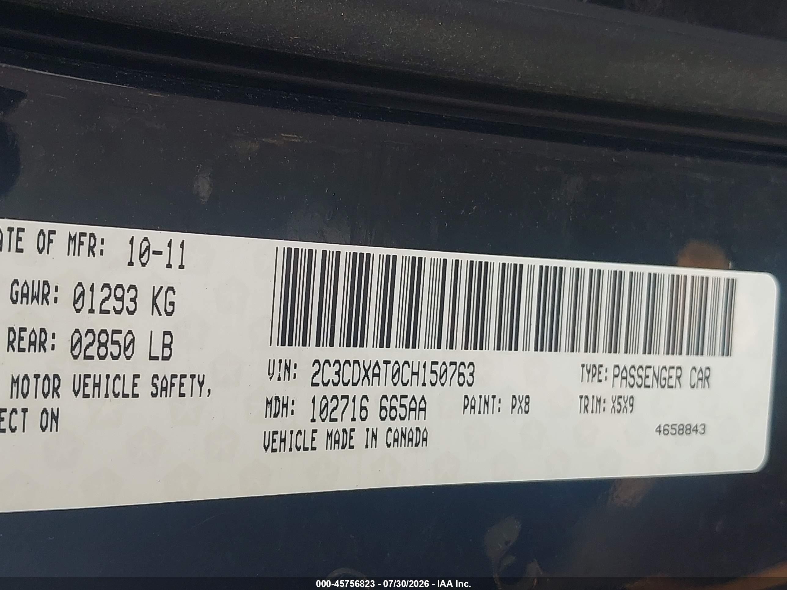 2012 Dodge Charger Police Black vin: 2C3CDXAT0CH150763