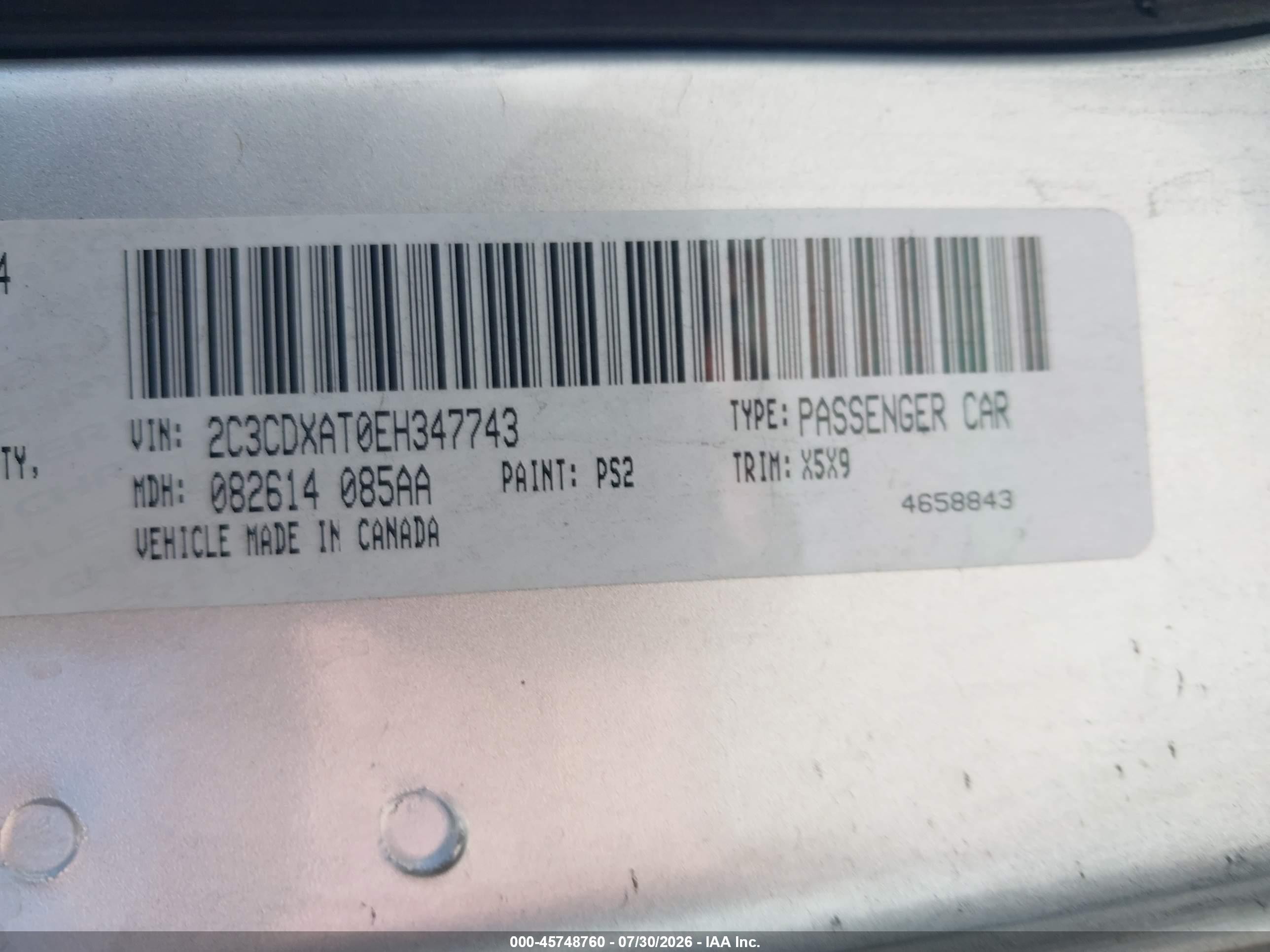 2014 Dodge Charger Police Silver vin: 2C3CDXAT0EH347743