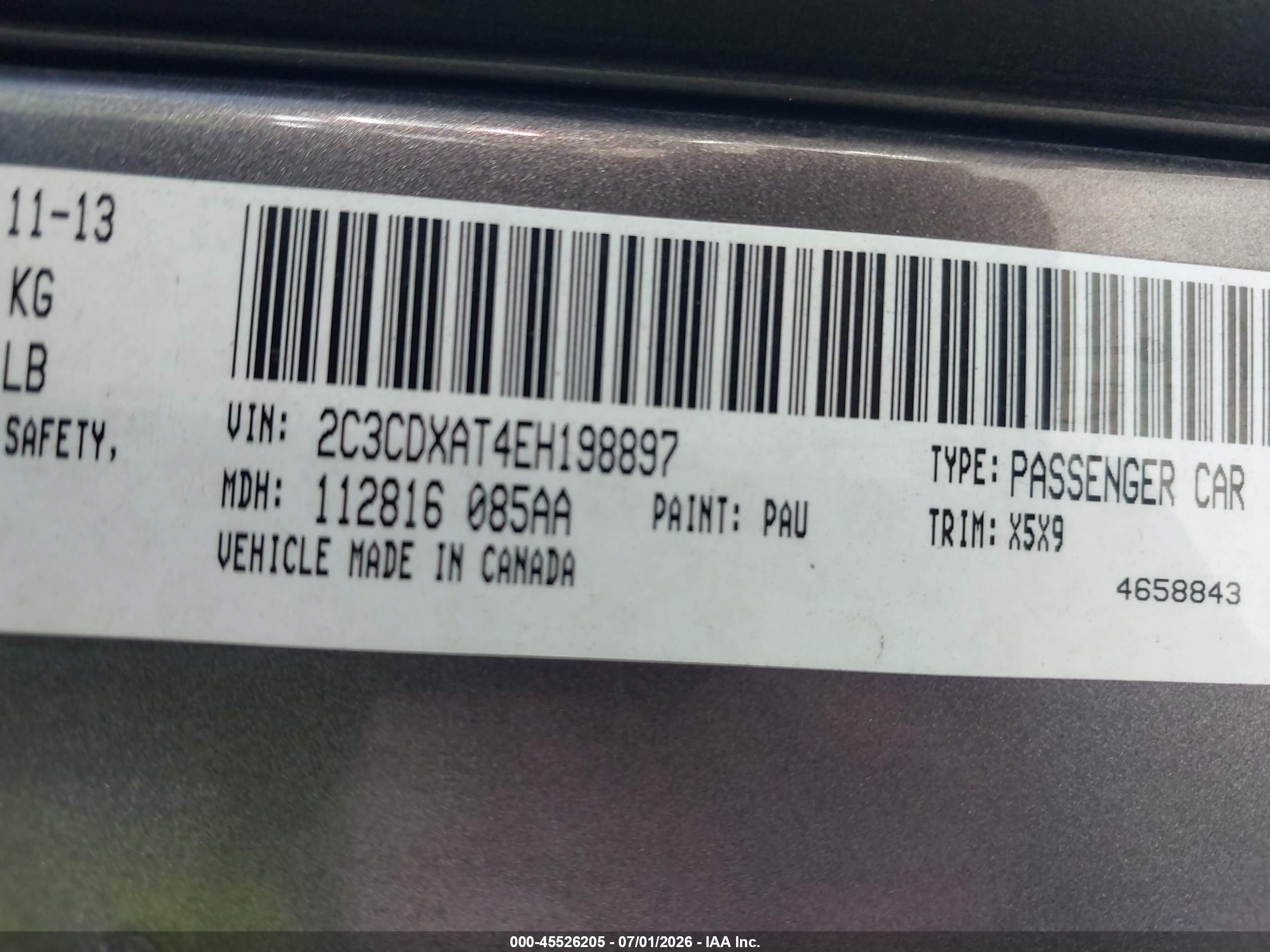 2014 Dodge Charger Police Gray vin: 2C3CDXAT4EH198897
