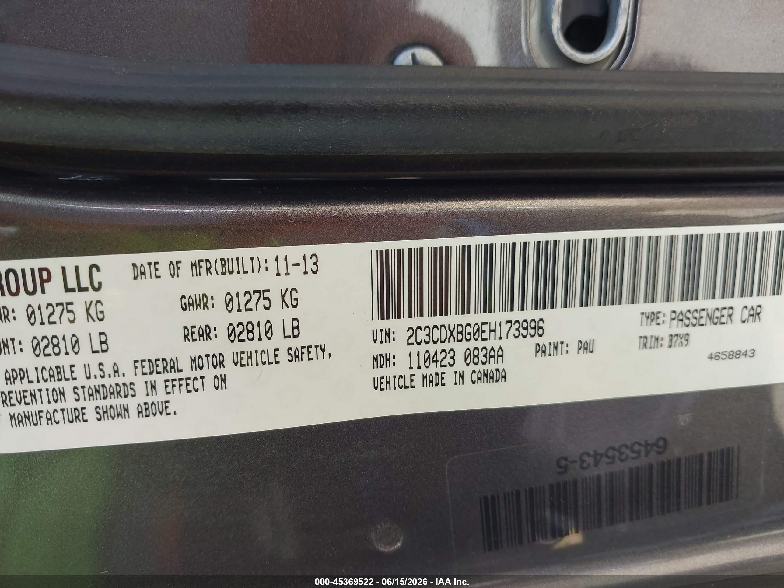 2014 Dodge Charger Se Gray vin: 2C3CDXBG0EH173996