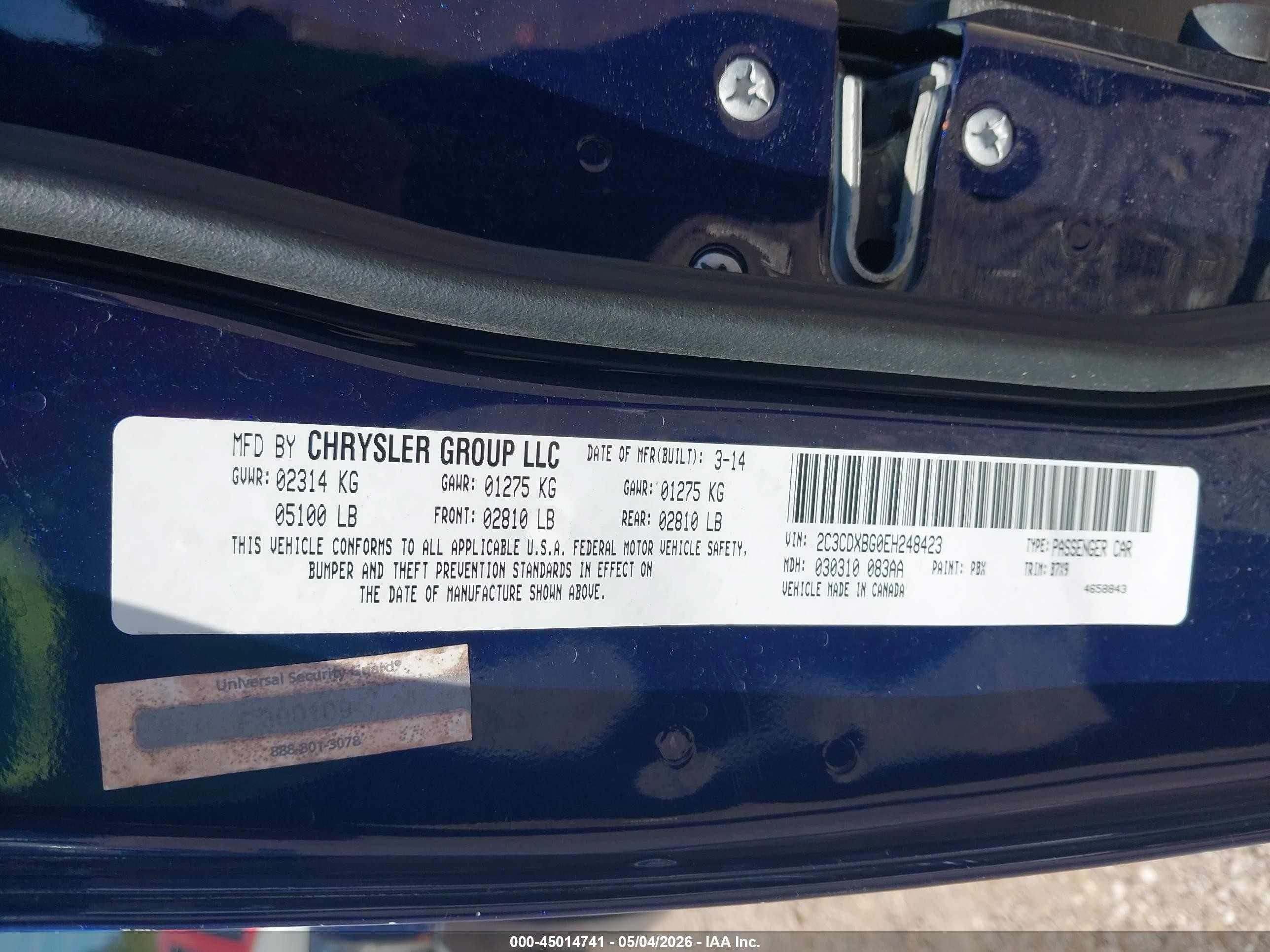 2014 Dodge Charger Se Синий vin: 2C3CDXBG0EH248423