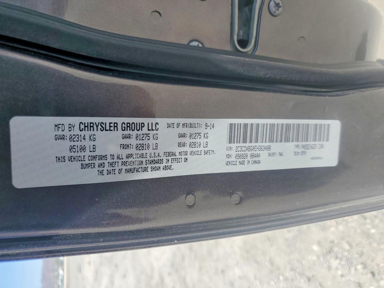2014 Dodge Charger Se Gray vin: 2C3CDXBG0EH363488