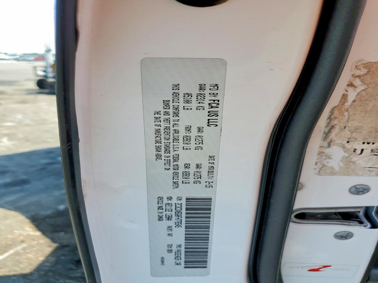 2015 Dodge Charger Se White vin: 2C3CDXBG0FH776545