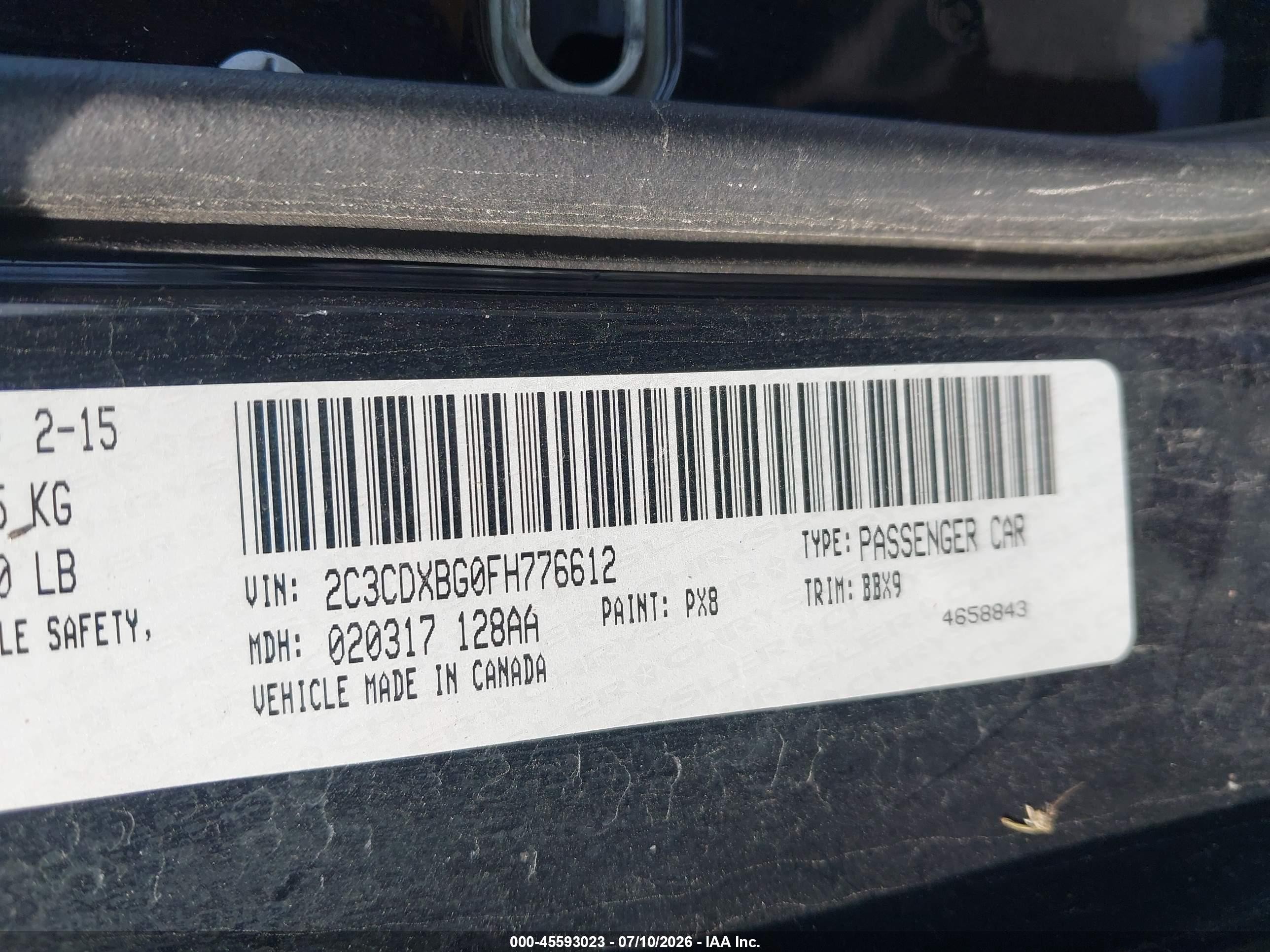 2015 Dodge Charger Se Черный vin: 2C3CDXBG0FH776612