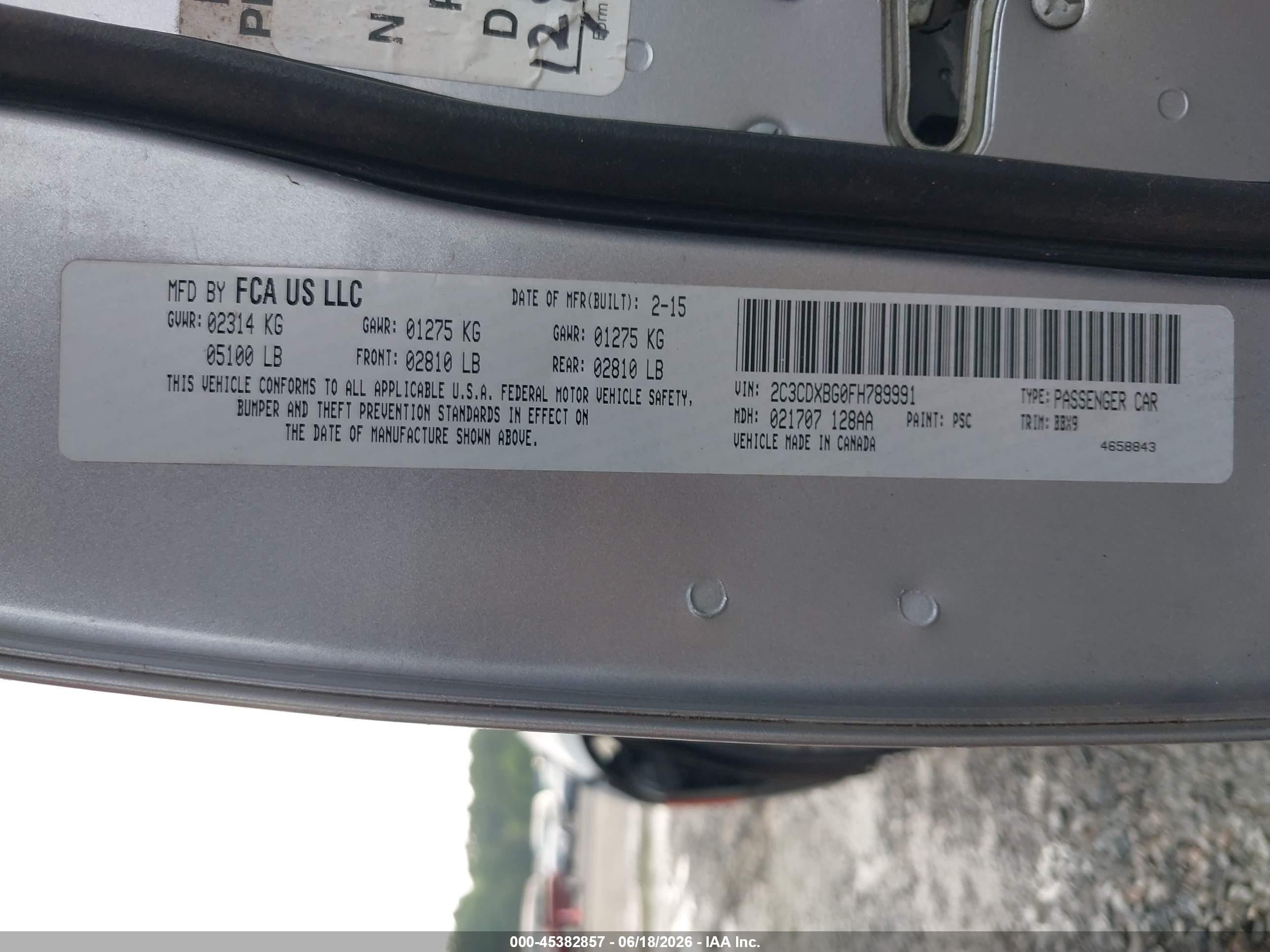 2015 Dodge Charger Se Серебряный vin: 2C3CDXBG0FH789991