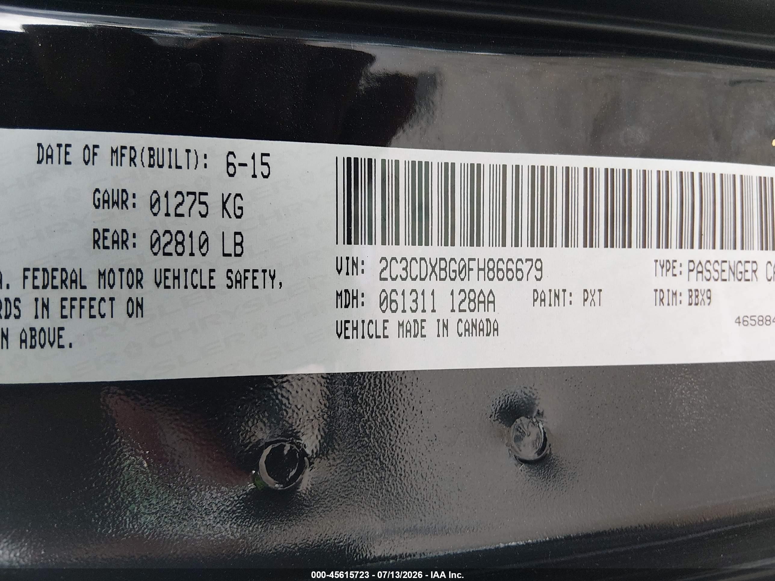 2015 Dodge Charger Se Black vin: 2C3CDXBG0FH866679