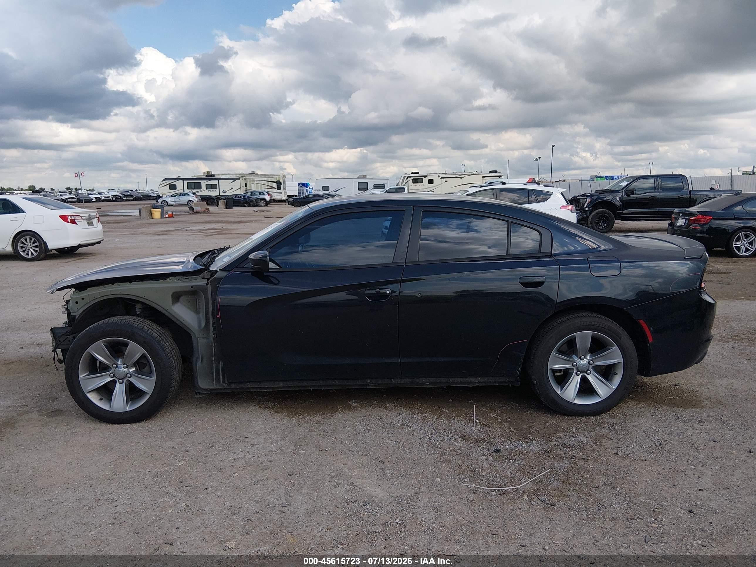 2015 Dodge Charger Se Black vin: 2C3CDXBG0FH866679