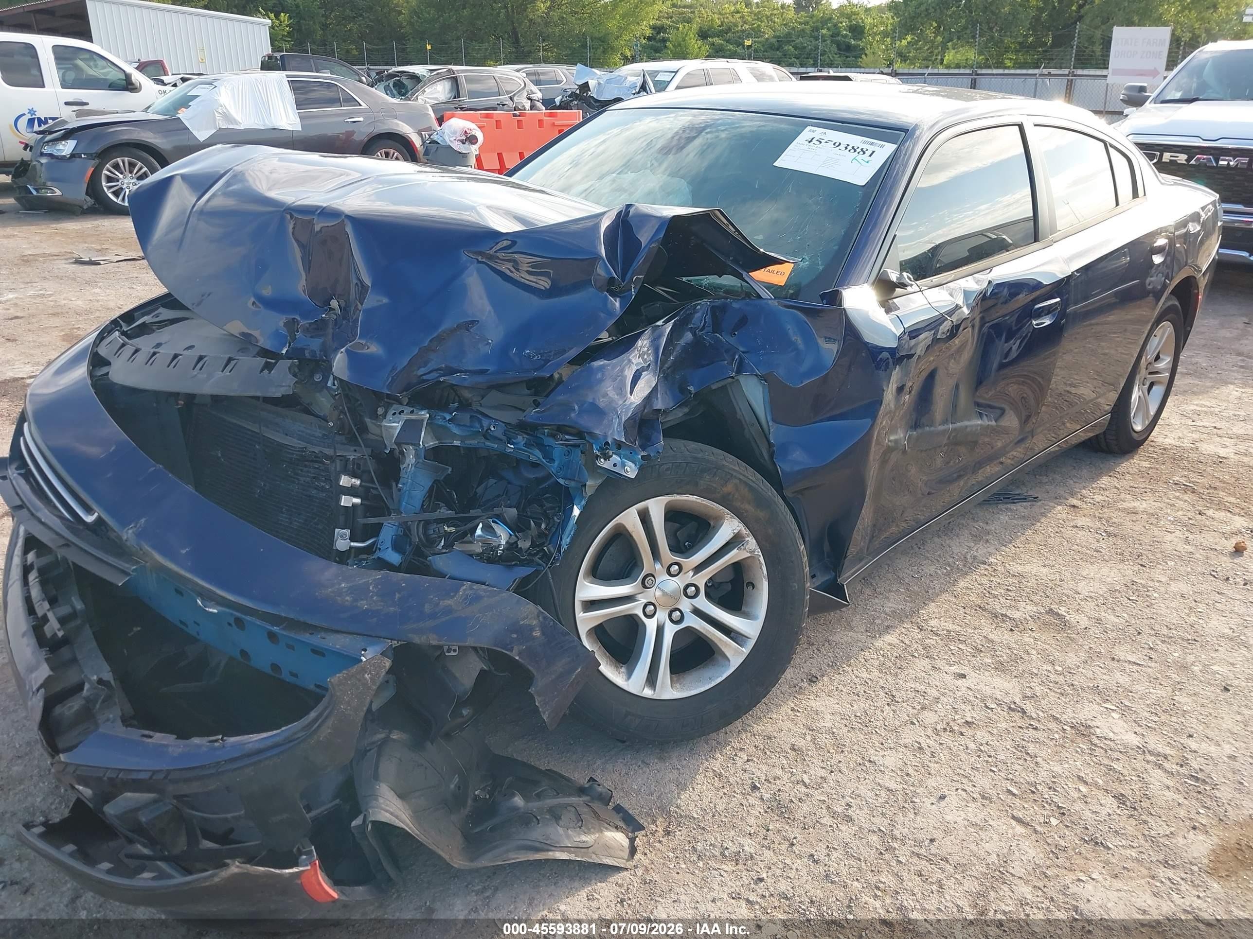 2017 Dodge Charger Se Rwd Blue vin: 2C3CDXBG0HH547463