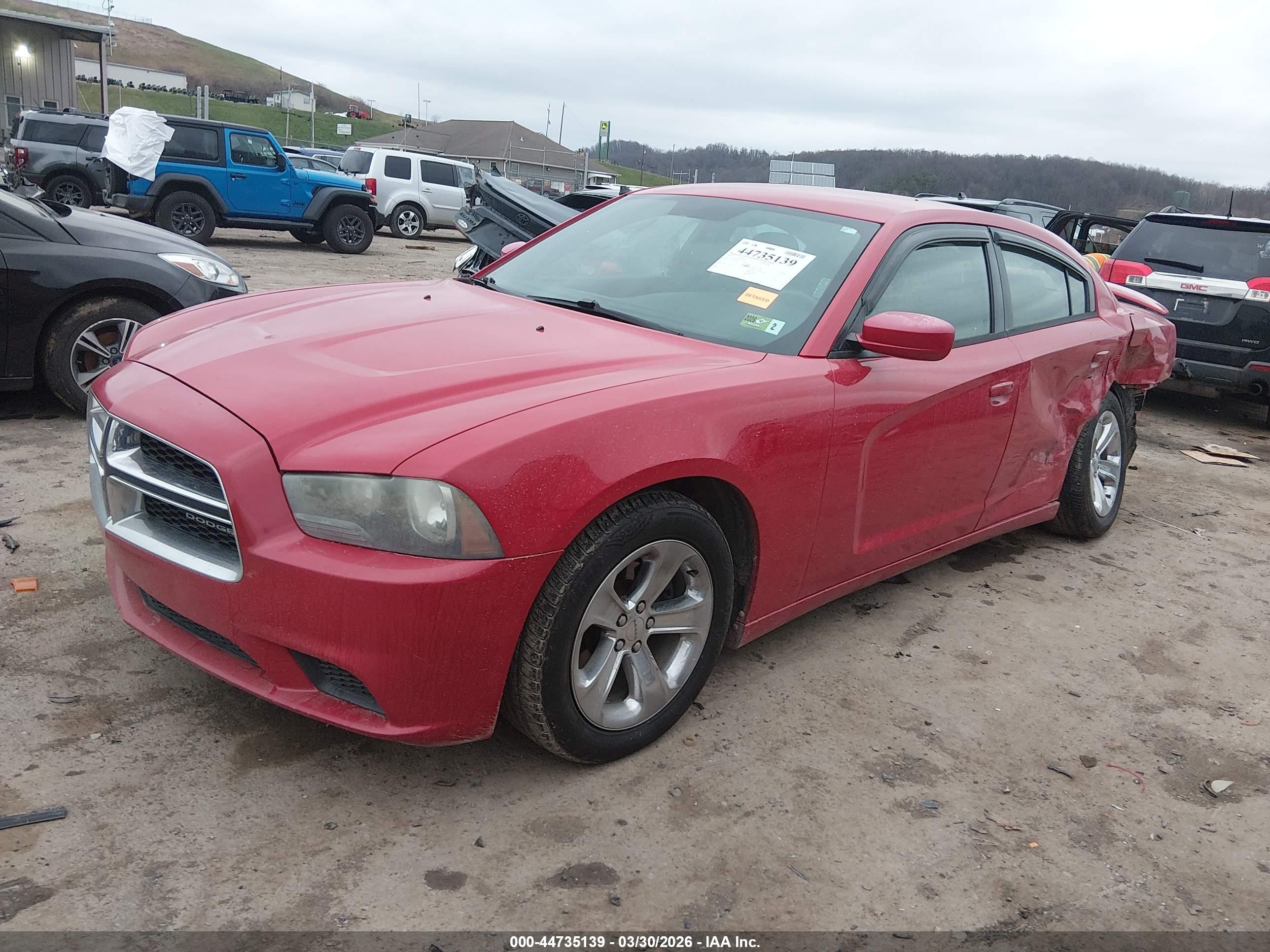 2013 Dodge Charger Se Red vin: 2C3CDXBG1DH541682