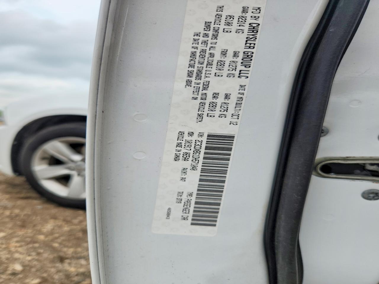 2013 Dodge Charger Se White vin: 2C3CDXBG1DH571040
