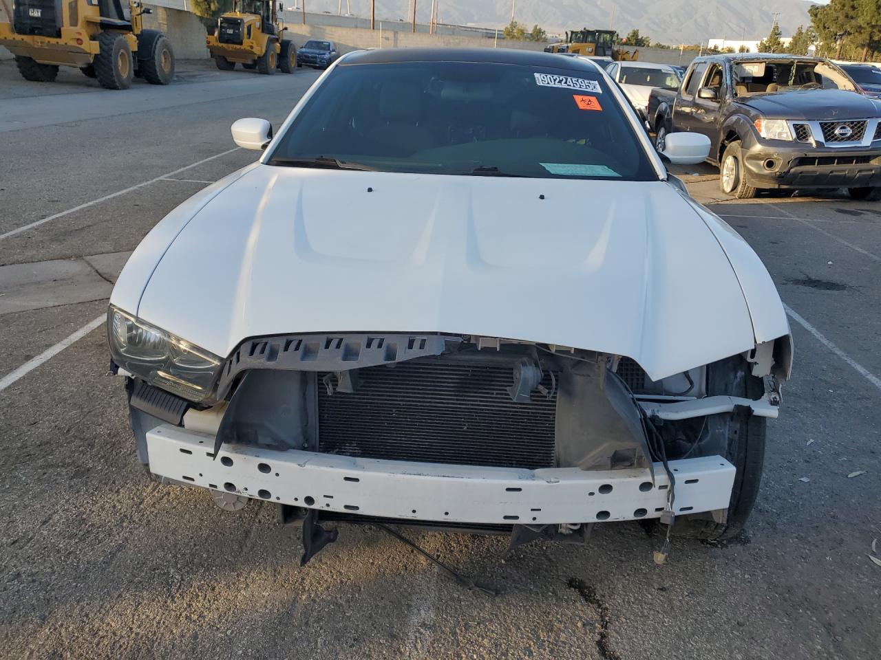 2014 Dodge Charger Se White vin: 2C3CDXBG1EH375116 Damage: Front Bumper Reinforcement, Bent, 2 To 3 Inches
