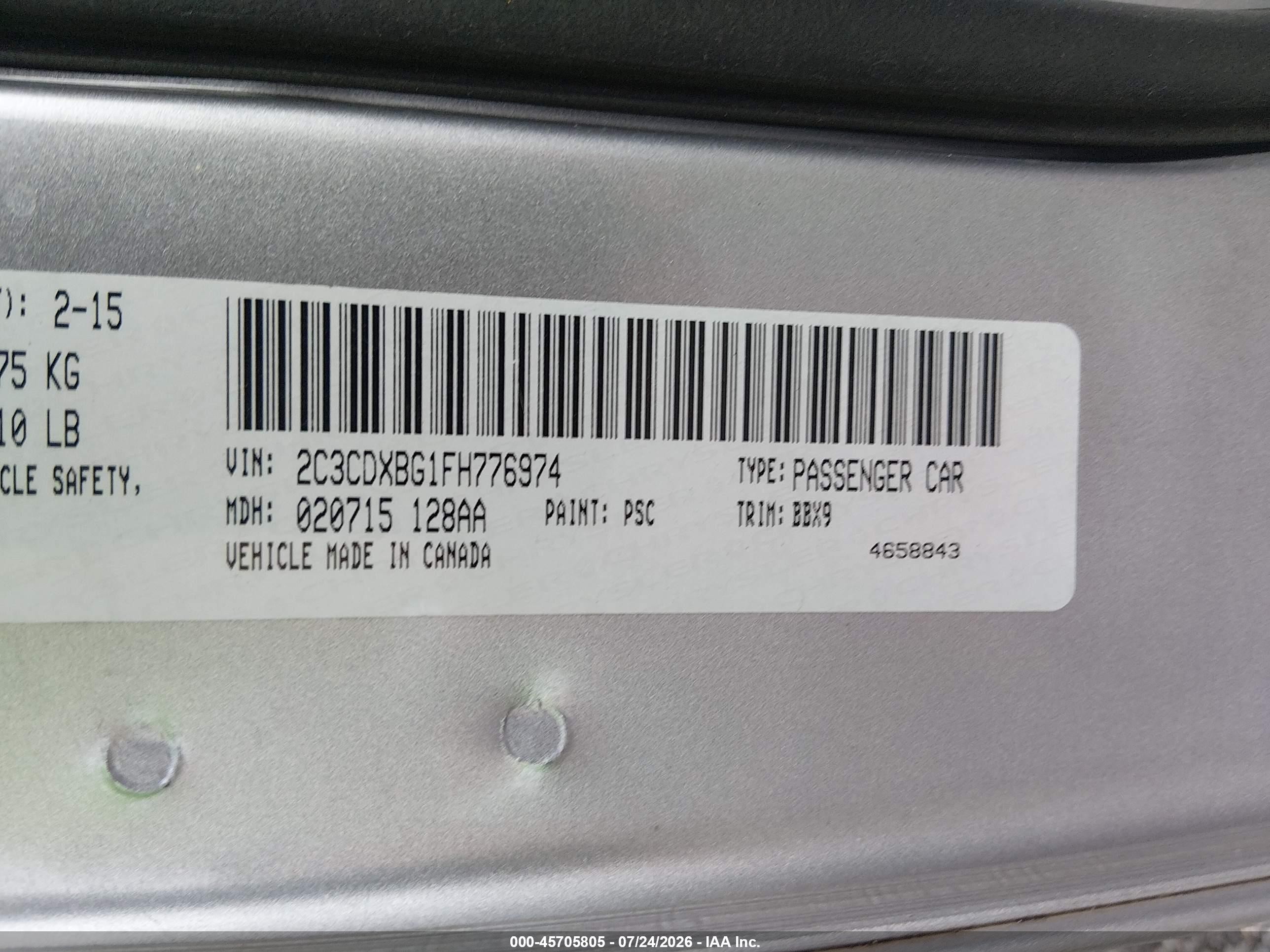 2015 Dodge Charger Se Silver vin: 2C3CDXBG1FH776974