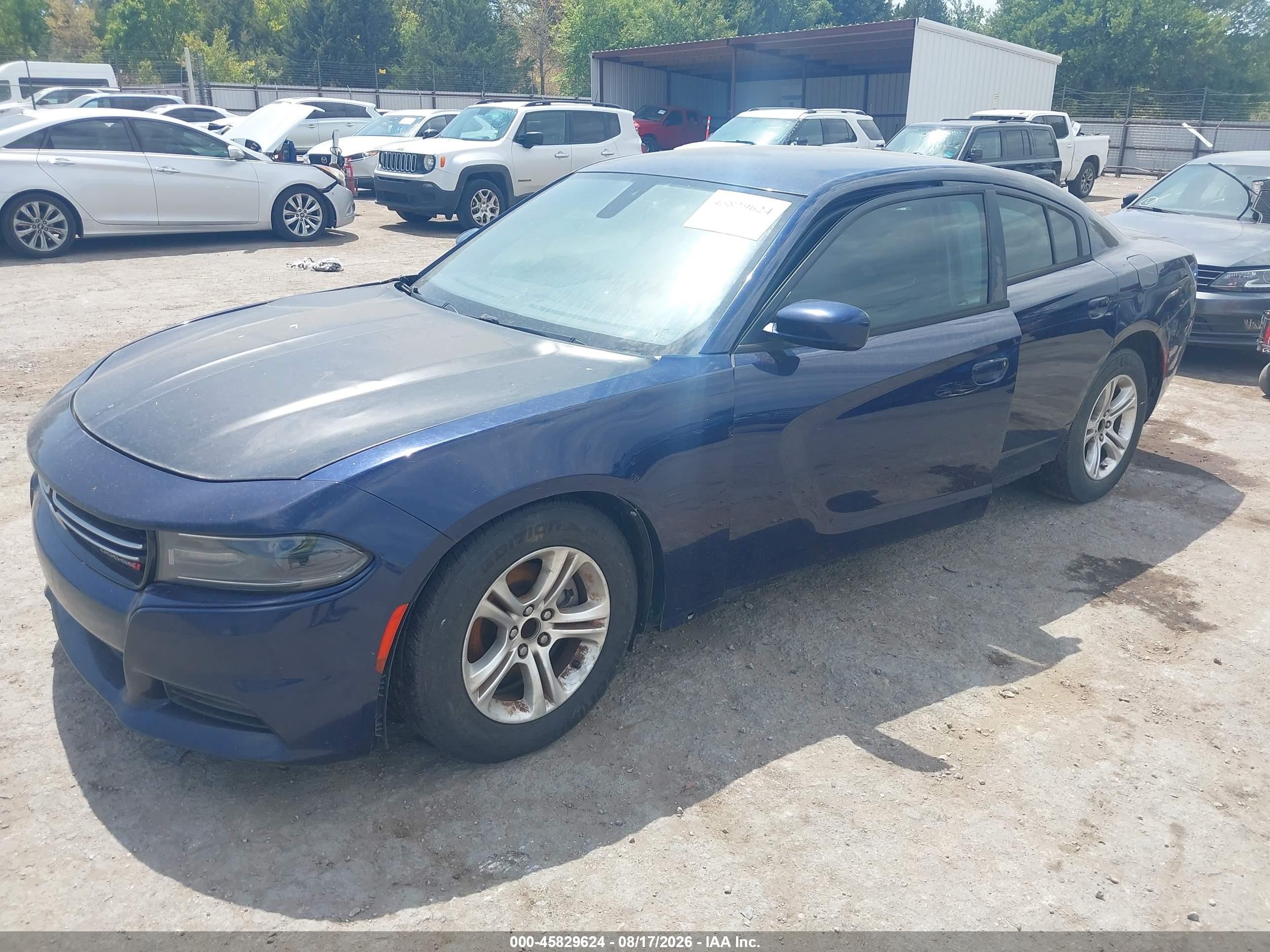 2015 Dodge Charger Se Blue vin: 2C3CDXBG1FH794973