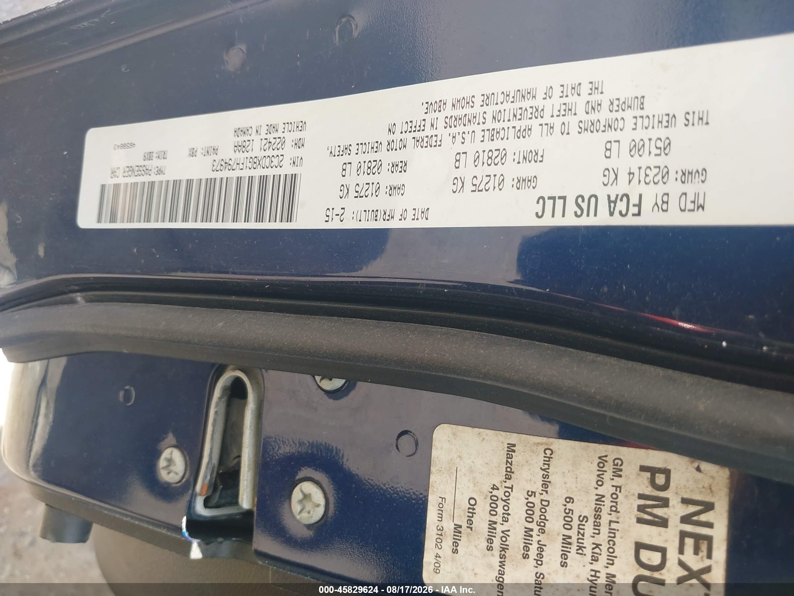 2015 Dodge Charger Se Blue vin: 2C3CDXBG1FH794973