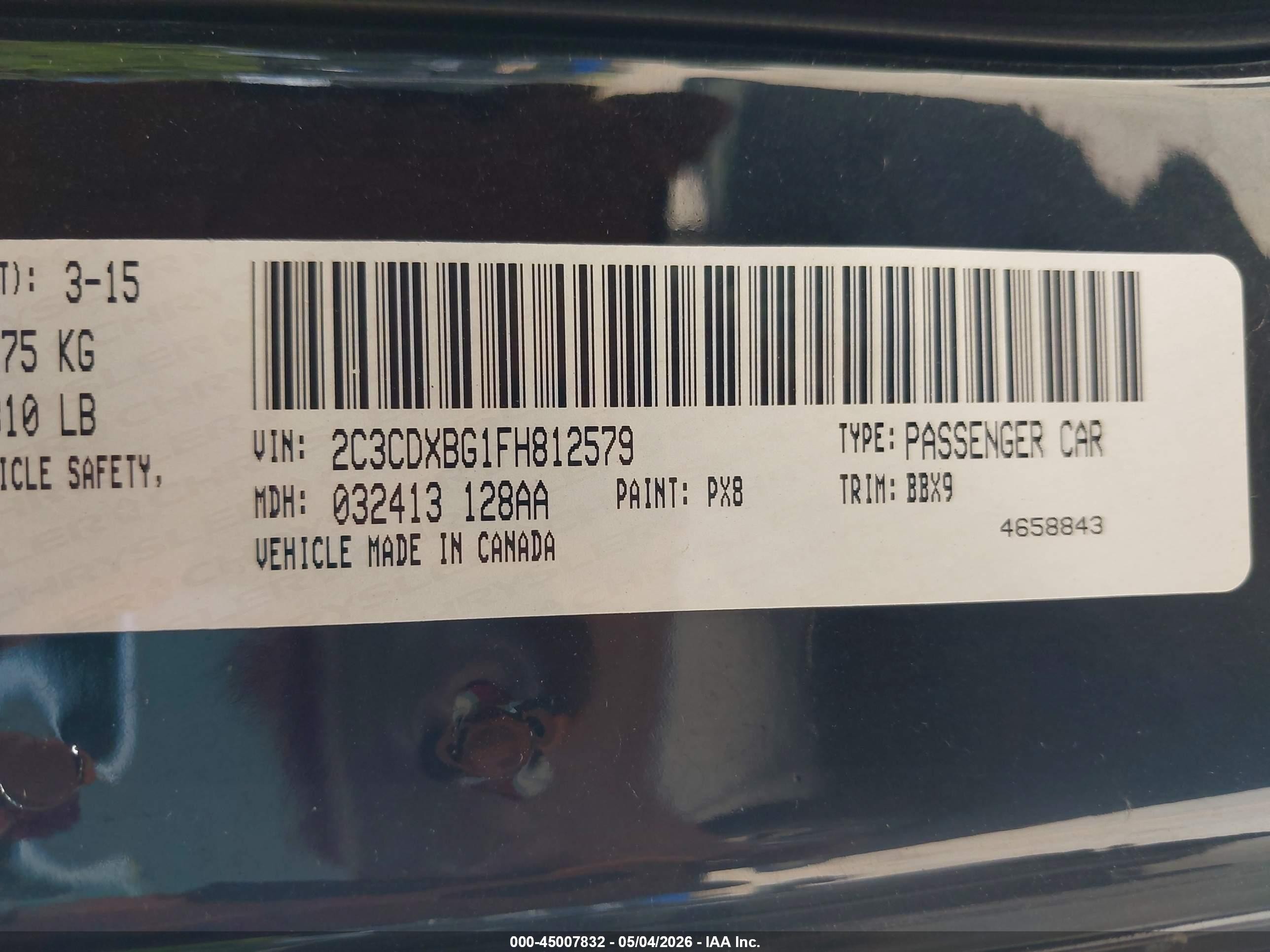 2015 Dodge Charger Se Black vin: 2C3CDXBG1FH812579