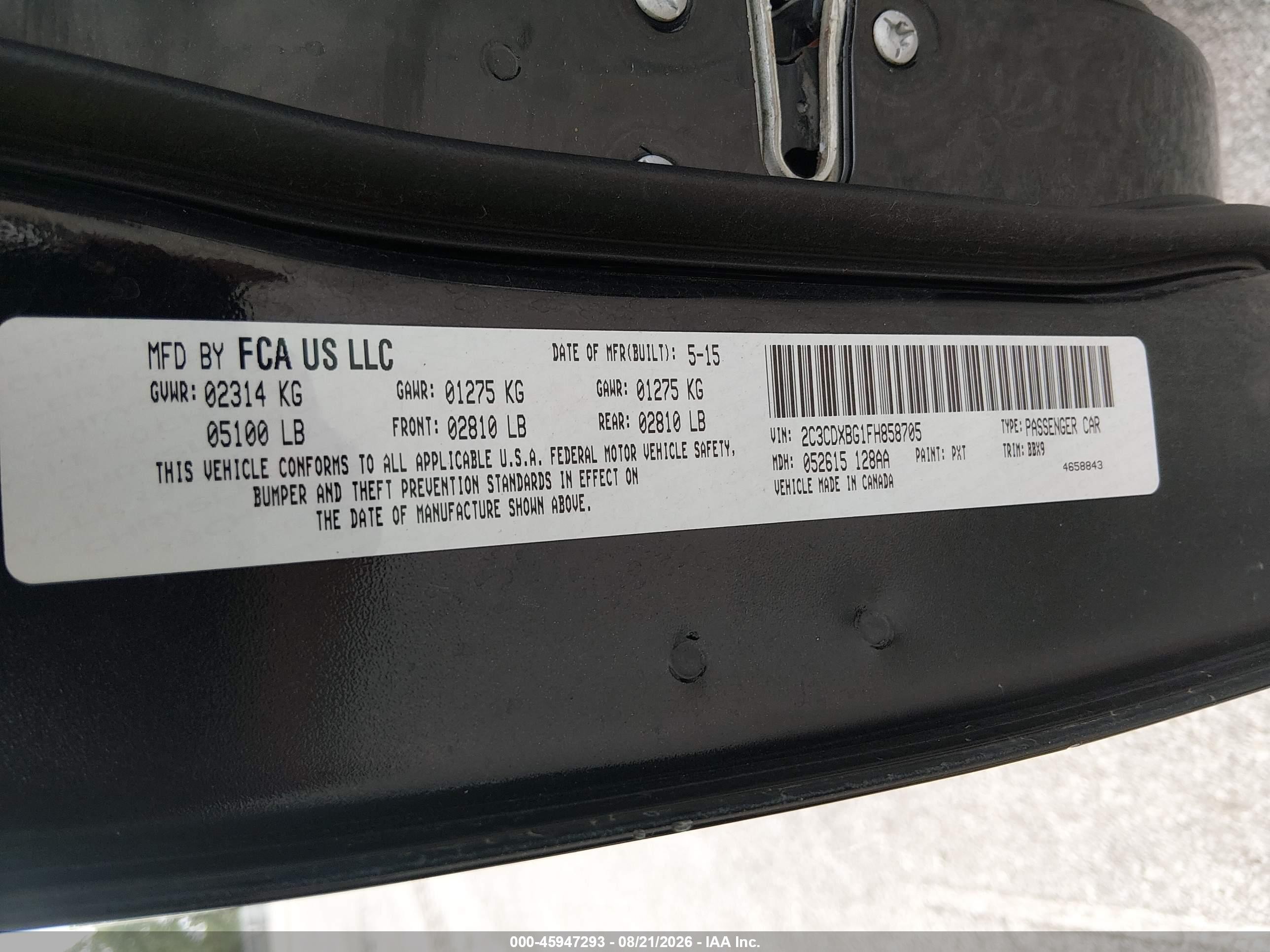 2015 Dodge Charger Se Черный vin: 2C3CDXBG1FH858705