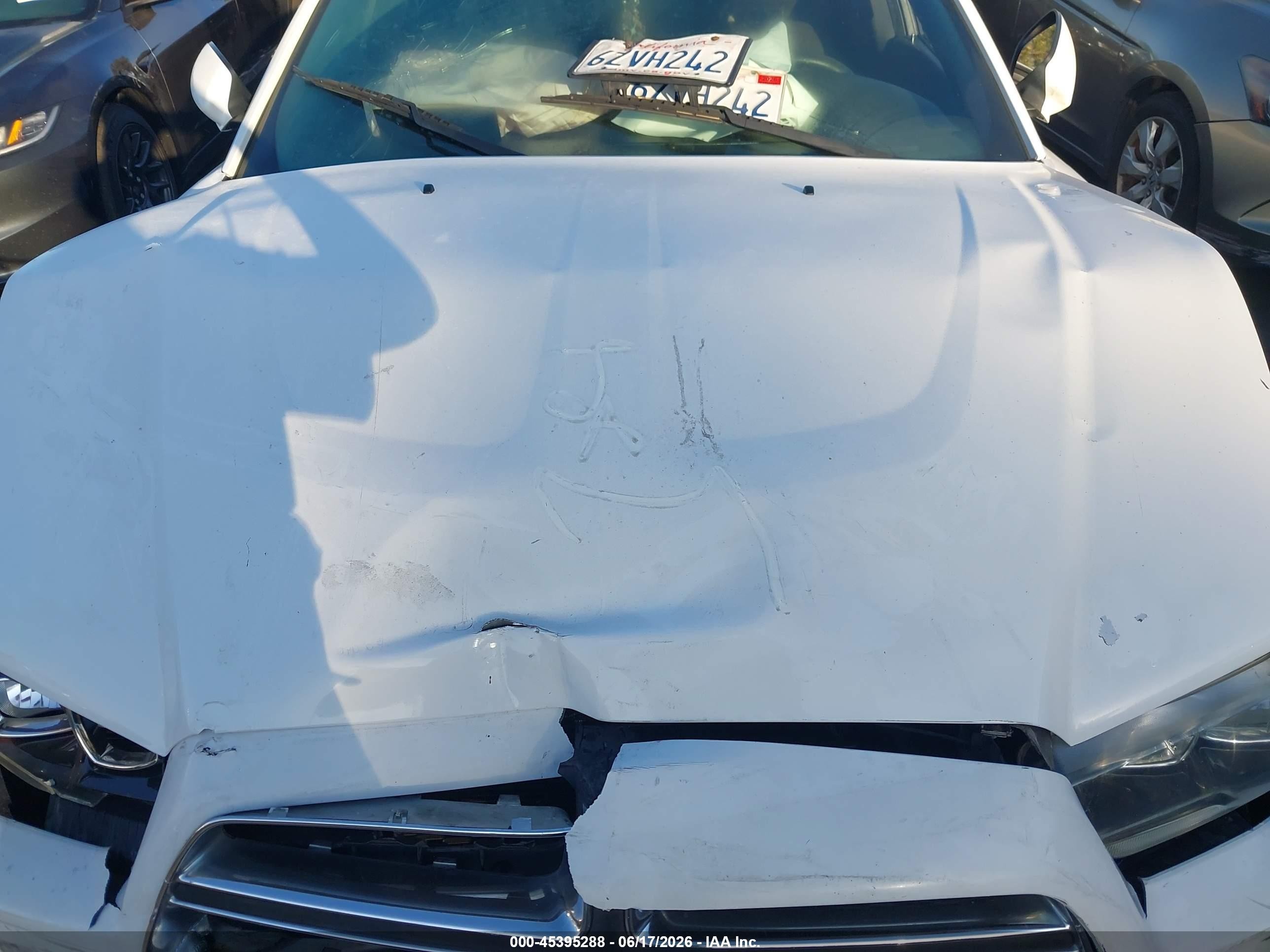 2013 Dodge Charger Se White vin: 2C3CDXBG2DH640382