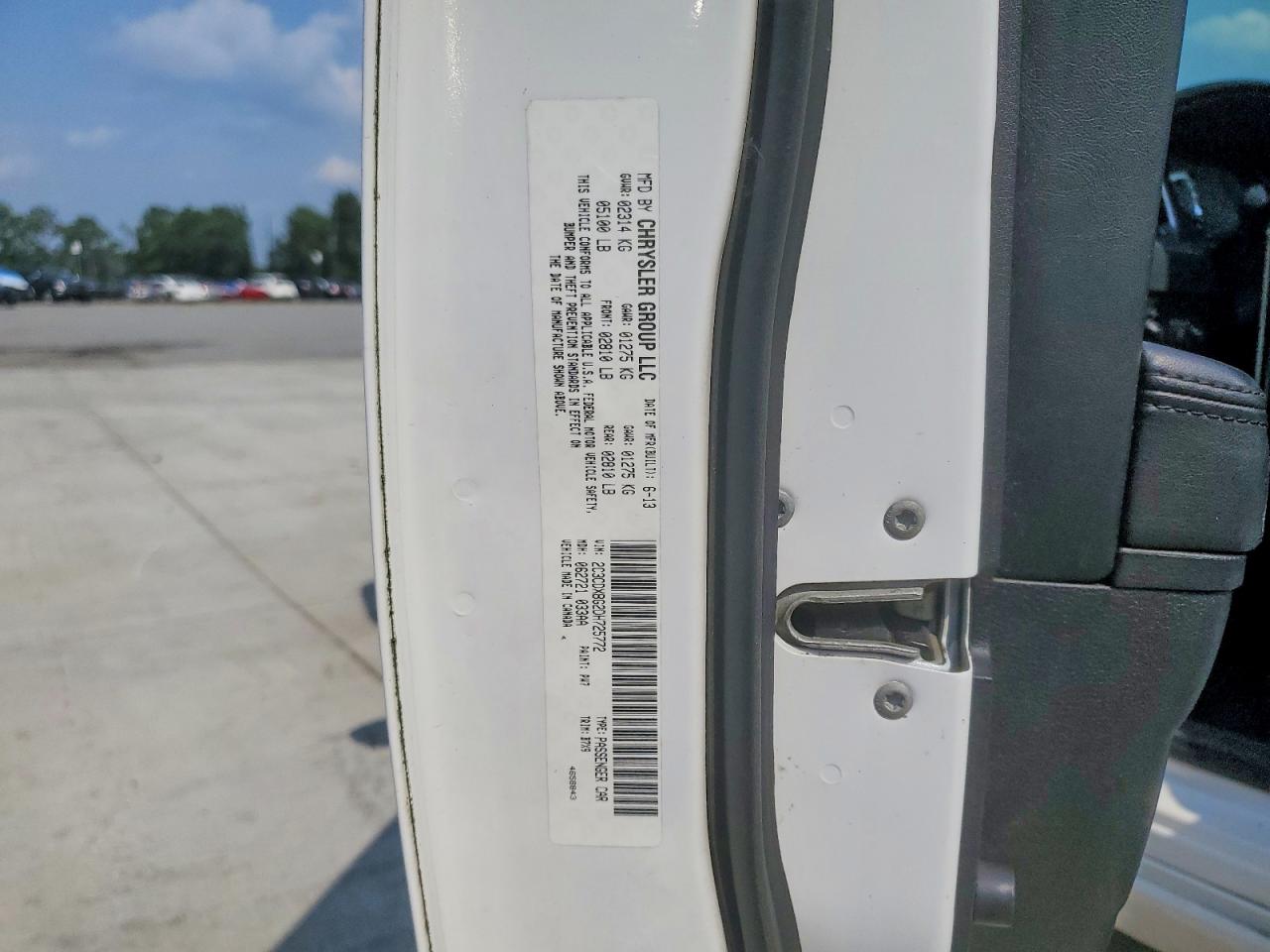 2013 Dodge Charger Se White vin: 2C3CDXBG2DH725772