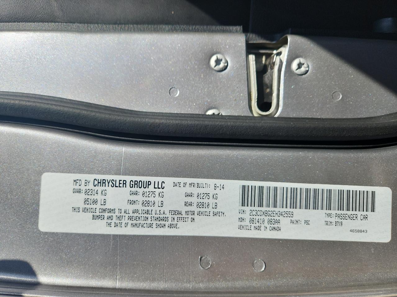 2014 Dodge Charger Se Gray vin: 2C3CDXBG2EH342559