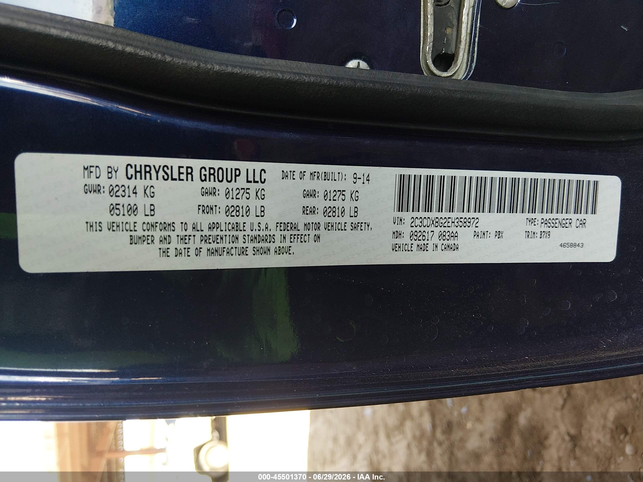 2014 Dodge Charger Se Blue vin: 2C3CDXBG2EH358972