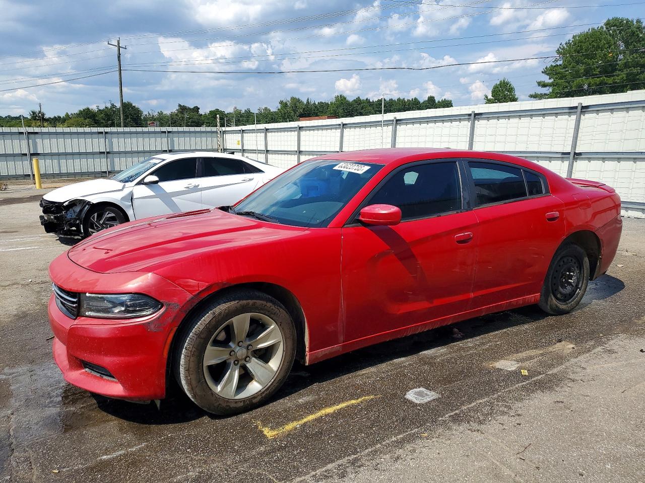2015 Dodge Charger Se Red vin: 2C3CDXBG2FH729520